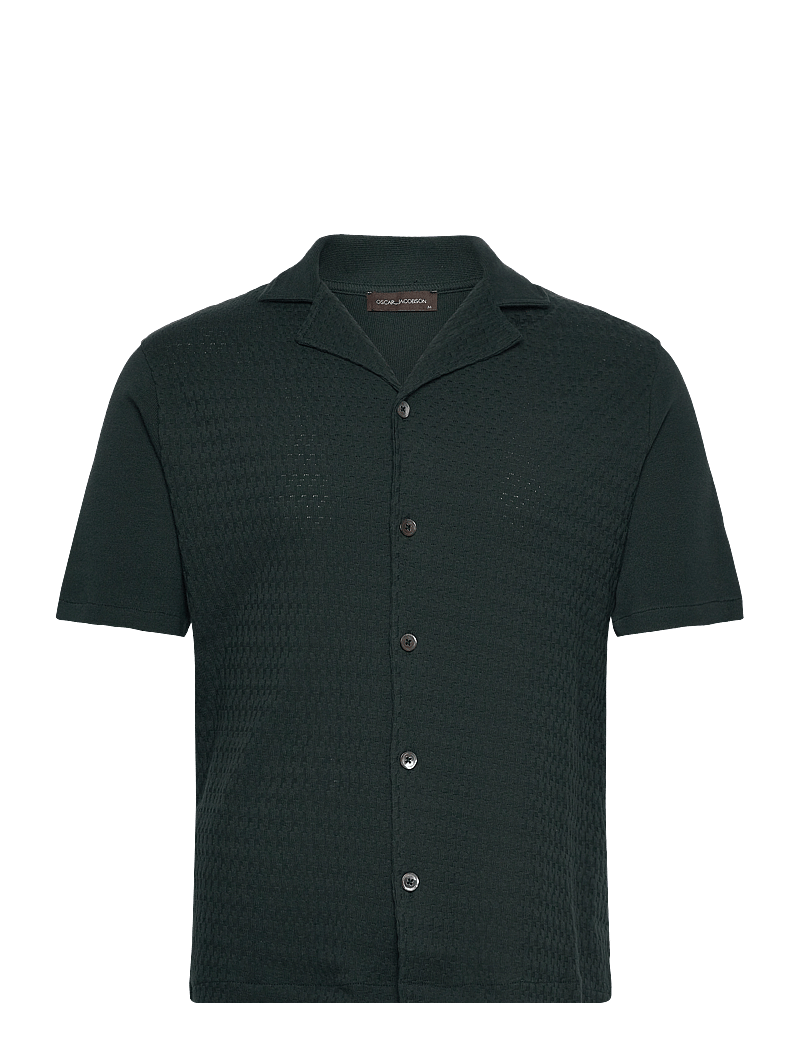Oscar Jacobson - Kirk Knitted Shirt - cinary green - 0