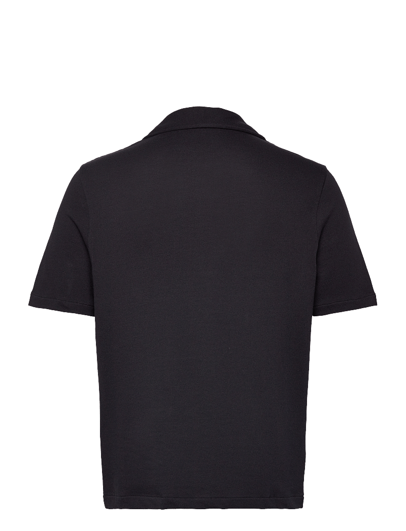 Oscar Jacobson - Kirk Knitted Shirt - kurzarmhemden - night blue - 1