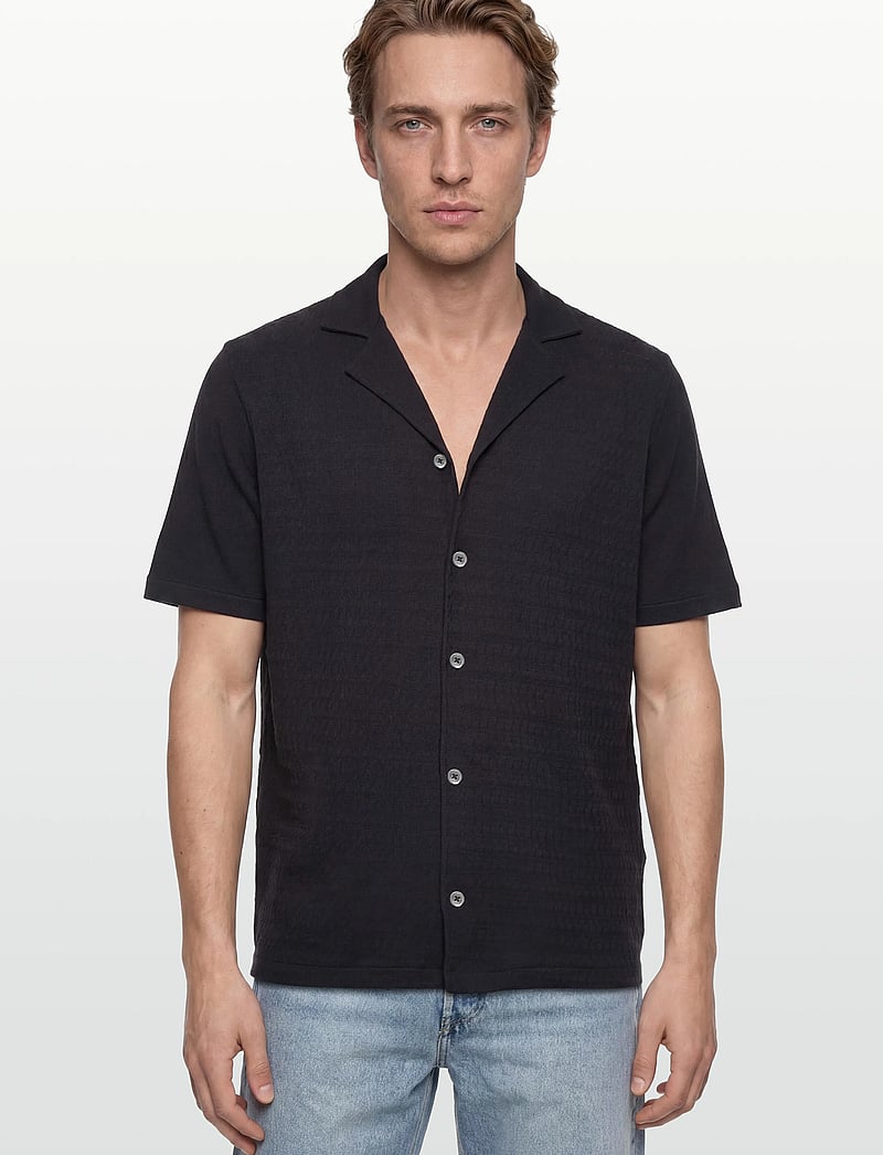Oscar Jacobson - Kirk Knitted Shirt - basic-hemden - night blue - 3
