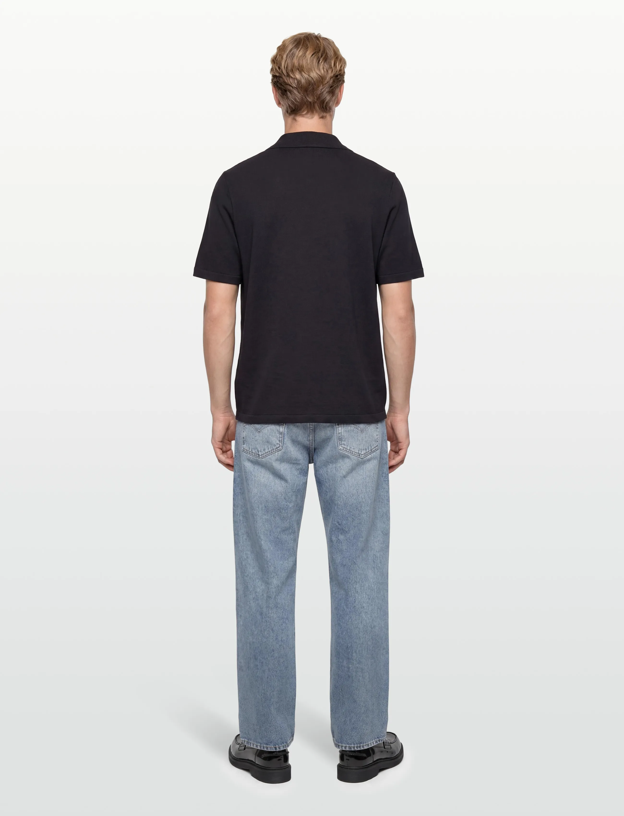 Oscar Jacobson - Kirk Knitted Shirt - podstawowe koszulki - night blue - 4