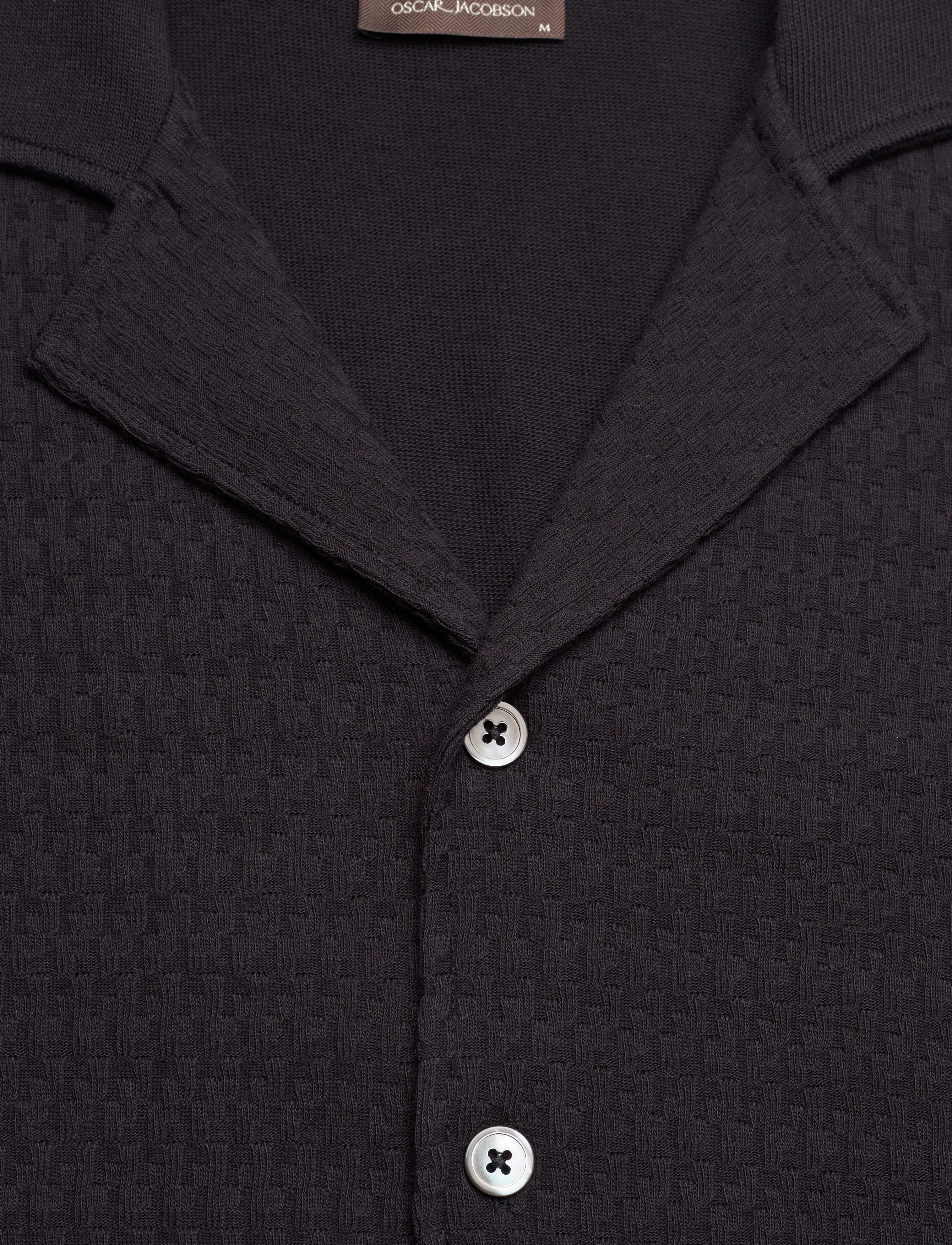 Oscar Jacobson - Kirk Knitted Shirt - podstawowe koszulki - night blue - 5
