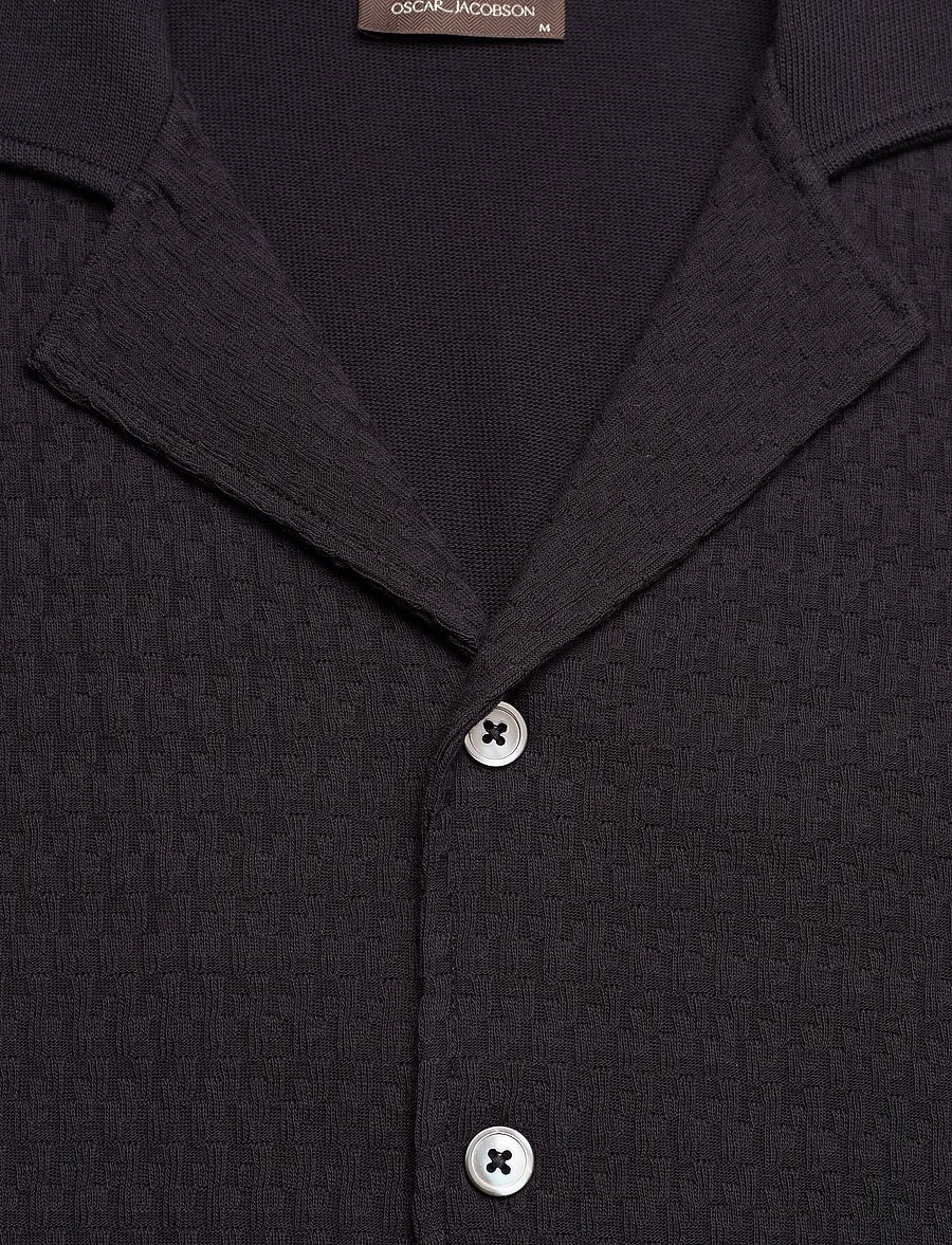 Oscar Jacobson - Kirk Knitted Shirt - podstawowe koszulki - night blue - 5