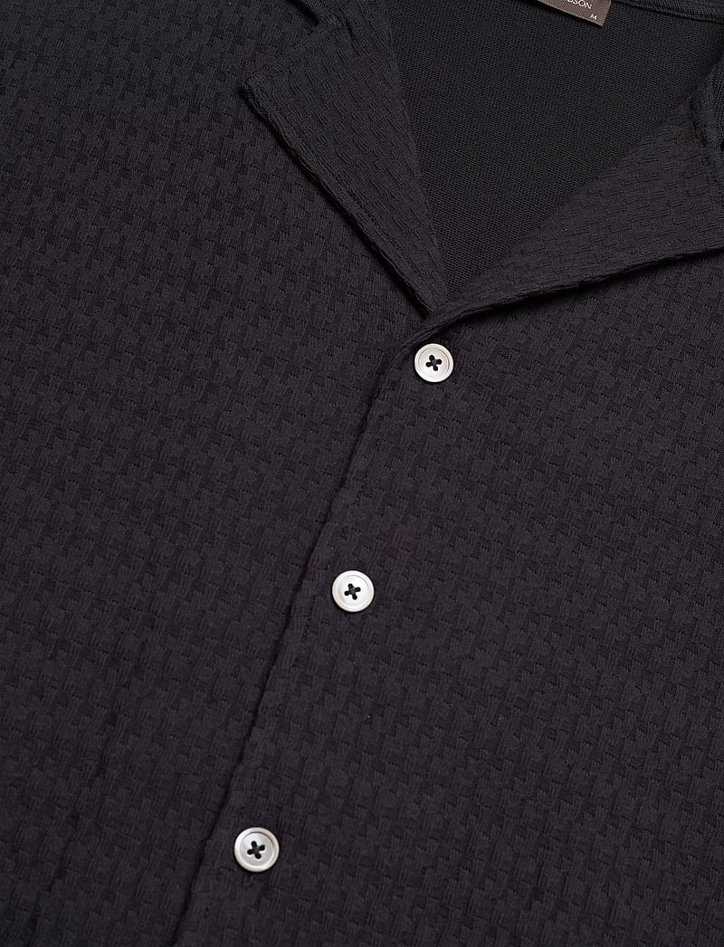 Oscar Jacobson - Kirk Knitted Shirt - kurzarmhemden - night blue - 3