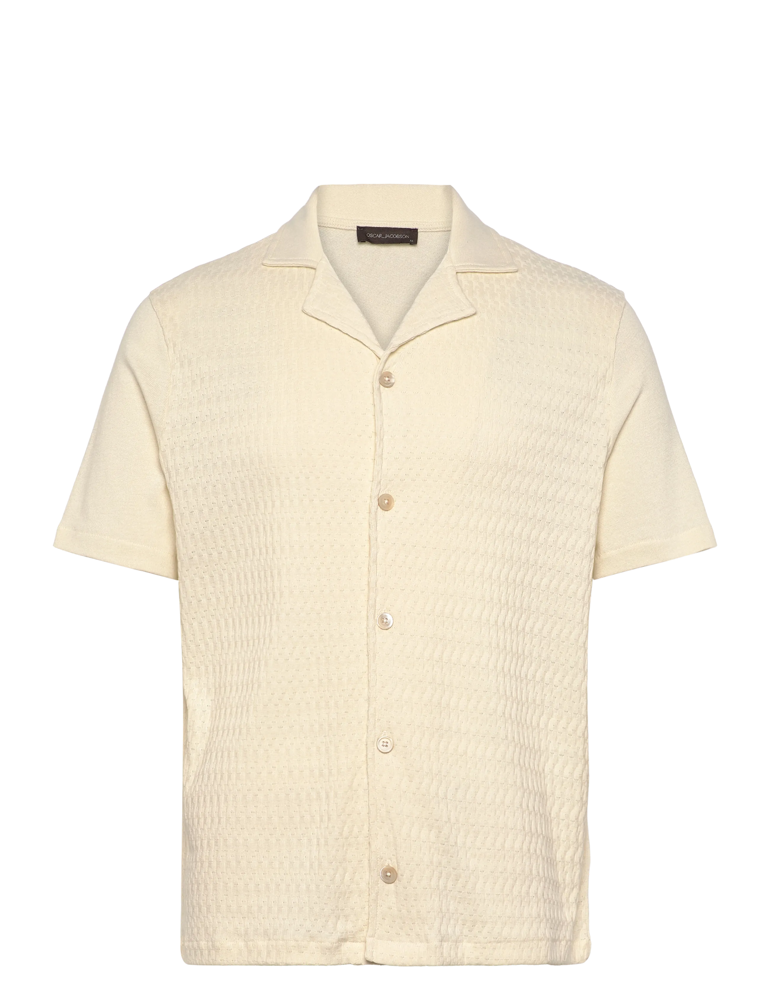 Oscar Jacobson Kirk Knitted Shirt - Oscar Jacobson - POMPONA YELLOW / cream