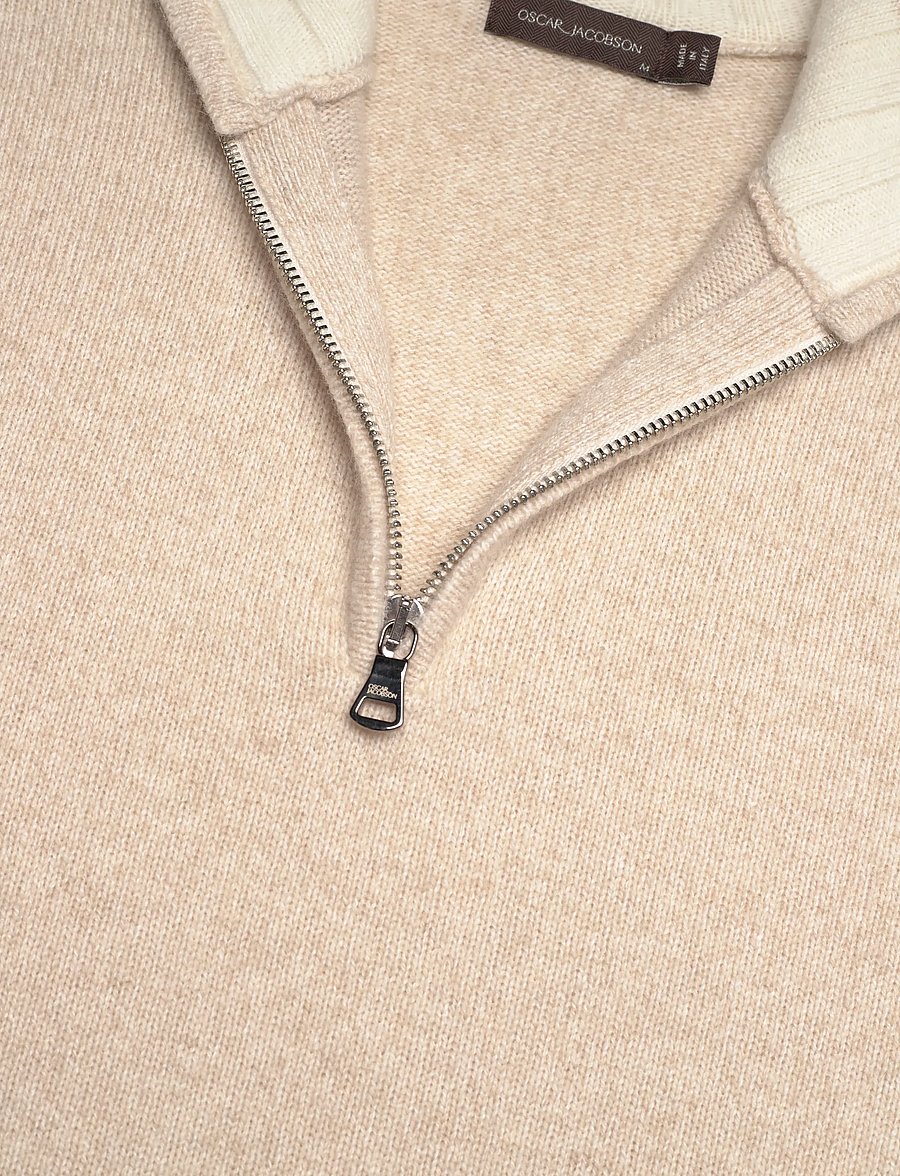 Oscar Jacobson - Paul Half Zip - halfzip strik - beach beige - 2