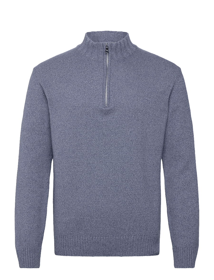 Oscar Jacobson - Paul Half Zip - pullover mit halbem reißverschluss - cob blue - 0