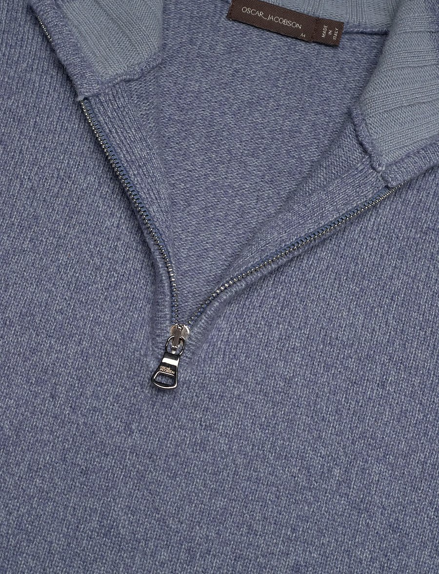Oscar Jacobson - Paul Half Zip - pullover mit halbem reißverschluss - cob blue - 2