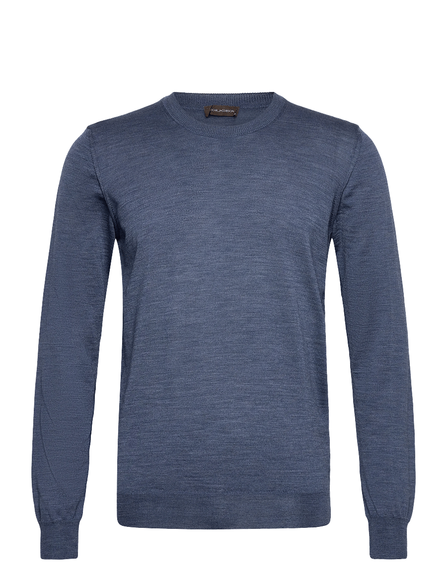 Oscar Jacobson - Miguel Roundneck - Ümmarguse kaelusega kudumid - denim blue - 0