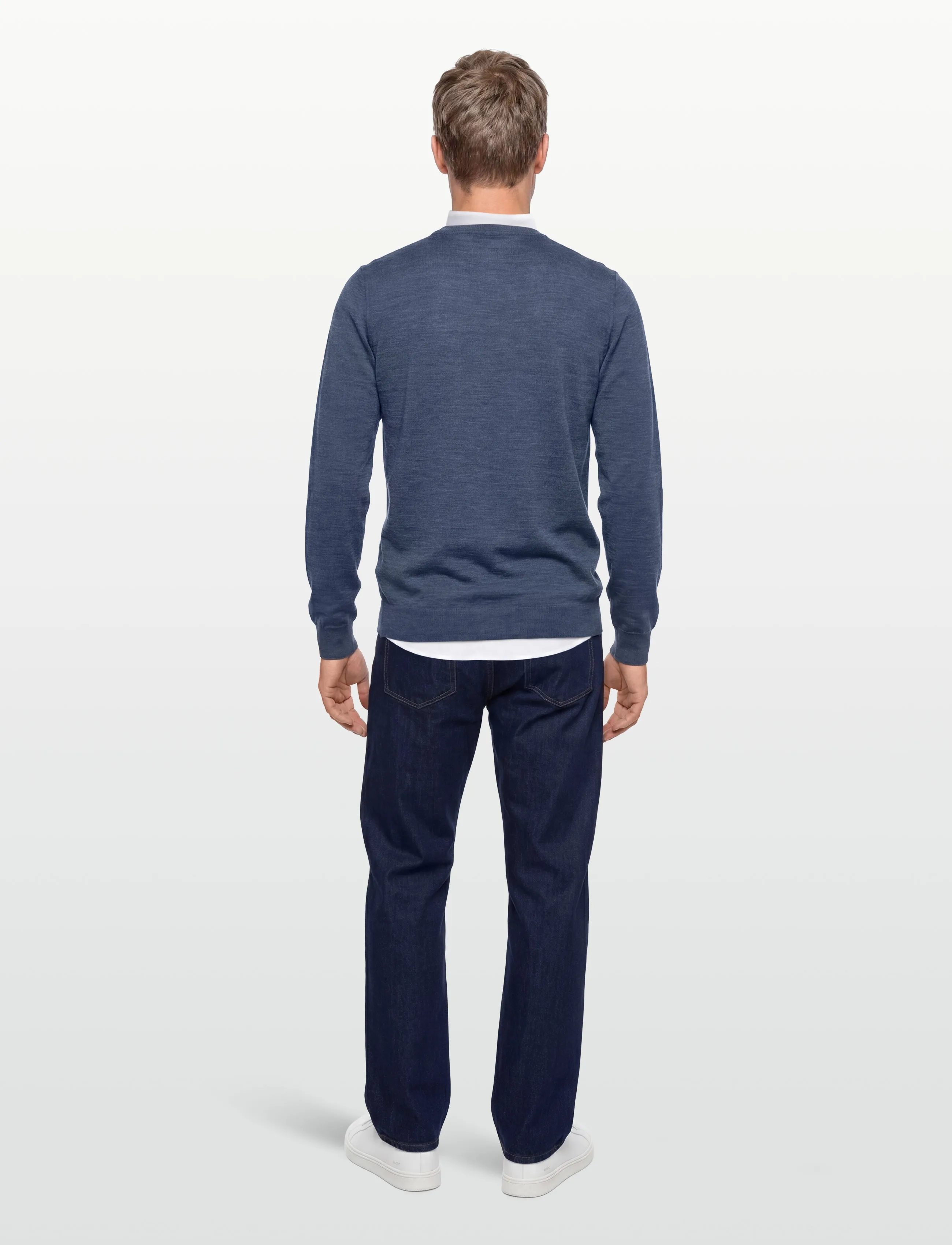 Oscar Jacobson - Miguel Roundneck - Ümmarguse kaelusega kudumid - denim blue - 4