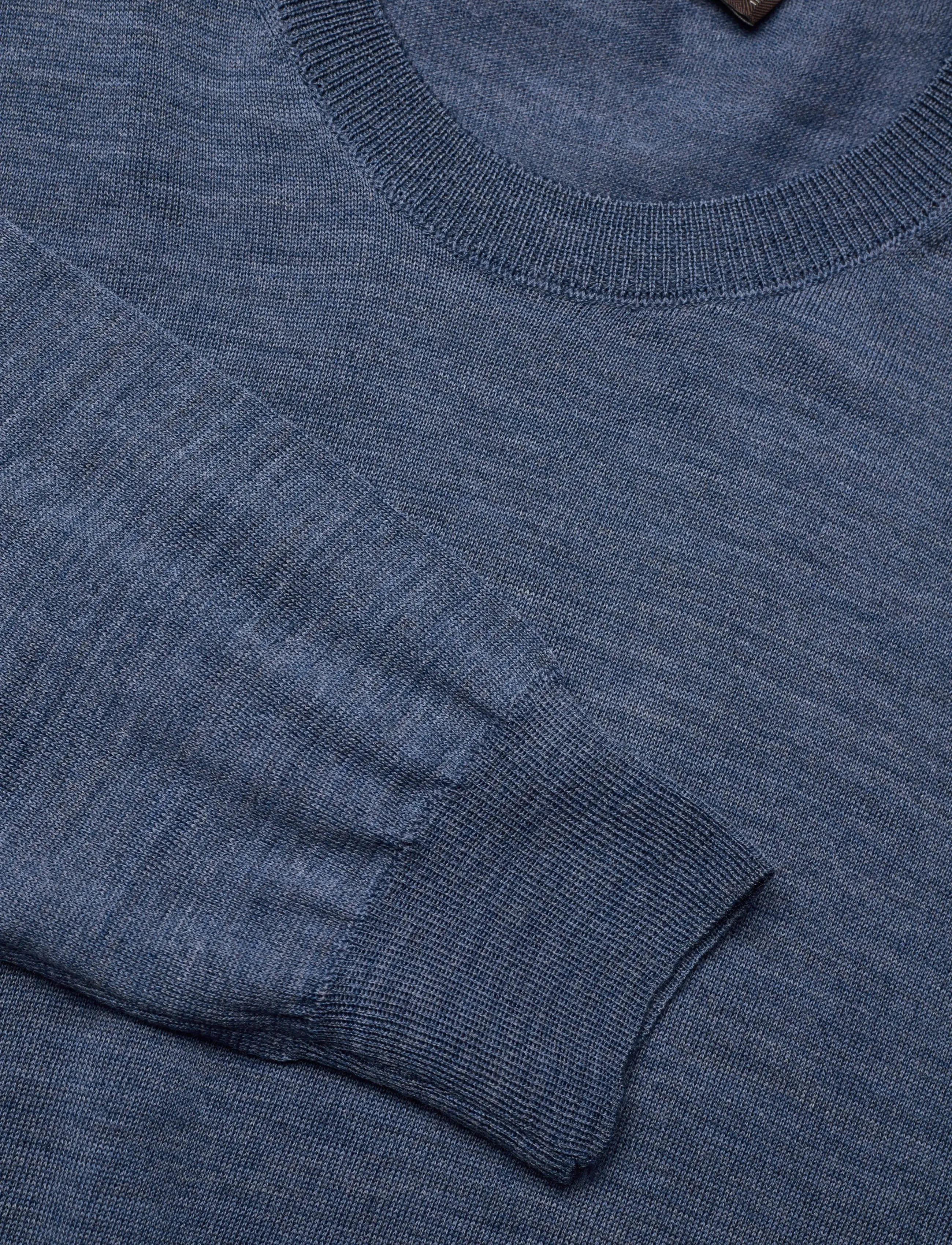 Oscar Jacobson - Miguel Roundneck - Ümmarguse kaelusega kudumid - denim blue - 2