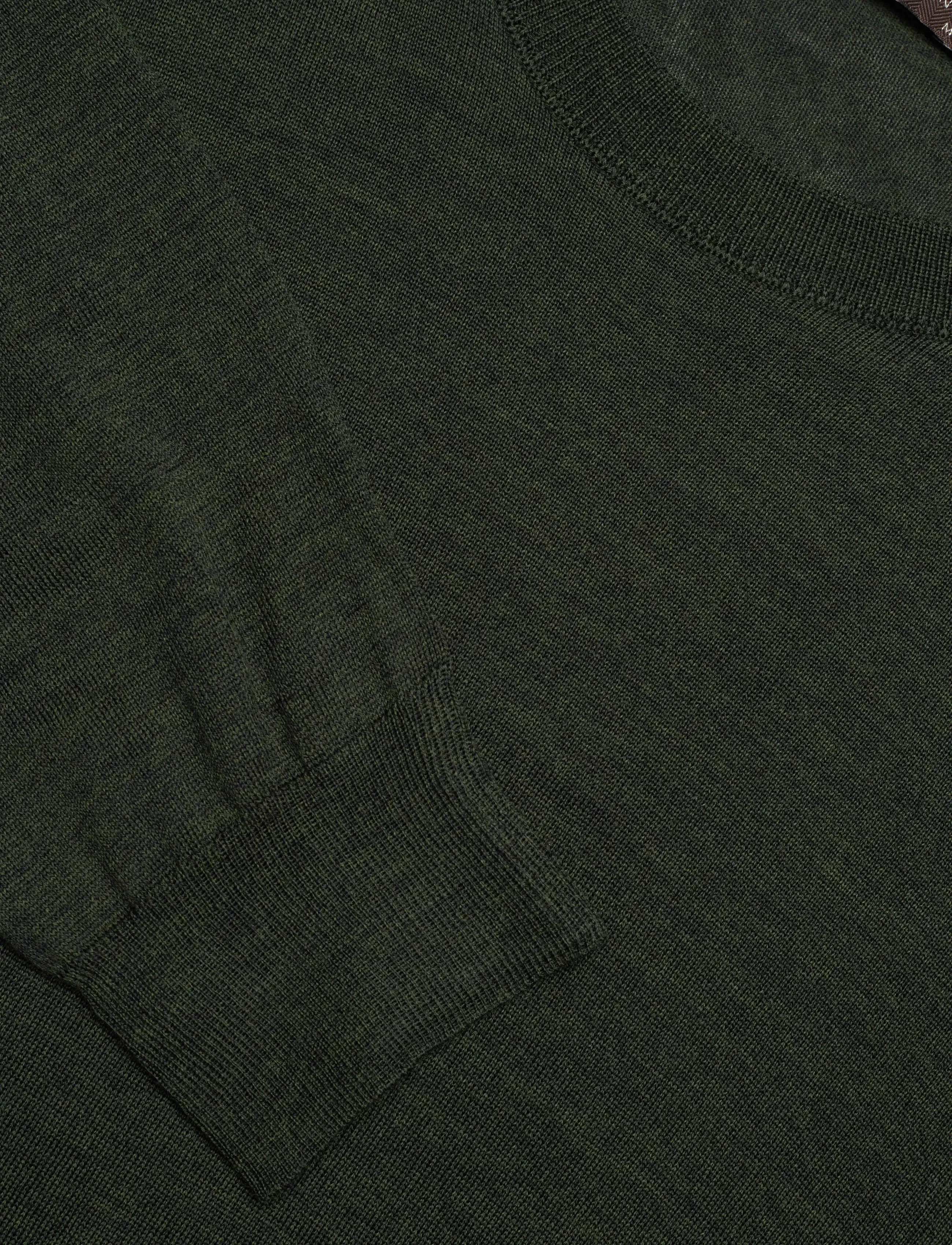 Oscar Jacobson - Miguel Roundneck - knitted round necks - green night - 2