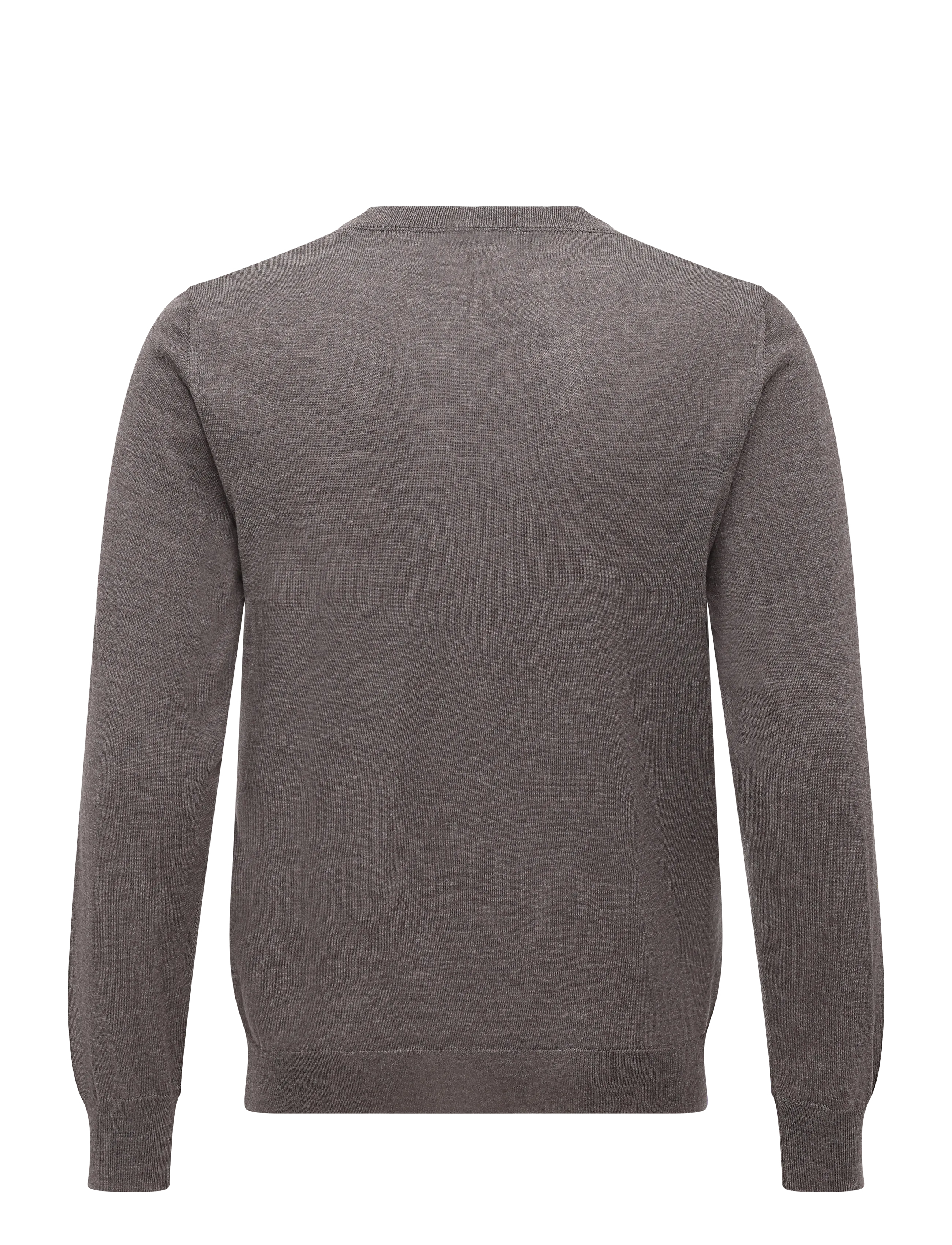 Oscar Jacobson - Miguel Roundneck - knitted round necks - taupe brown - 1