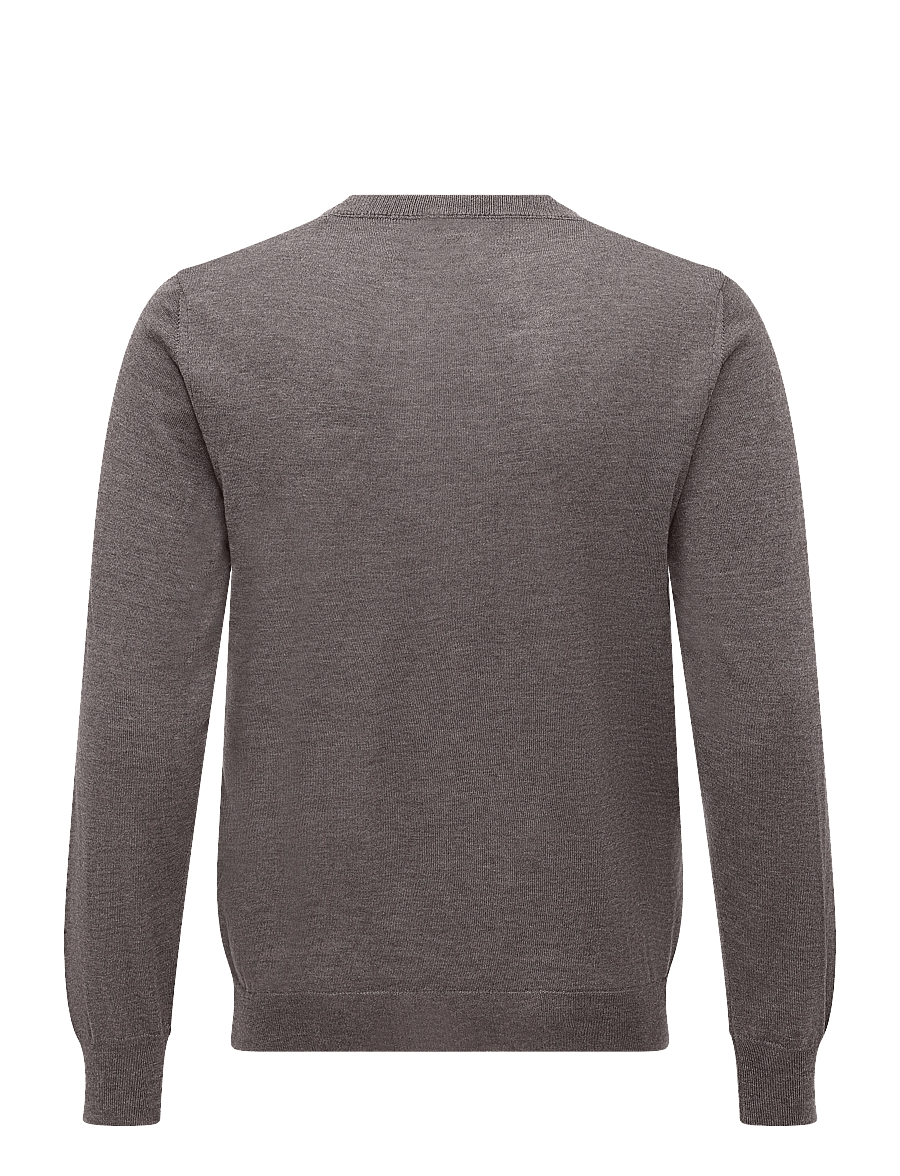 Oscar Jacobson - Miguel Roundneck - knitted round necks - taupe brown - 1