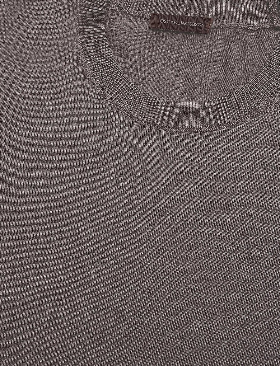Oscar Jacobson - Miguel Roundneck - knitted round necks - taupe brown - 2