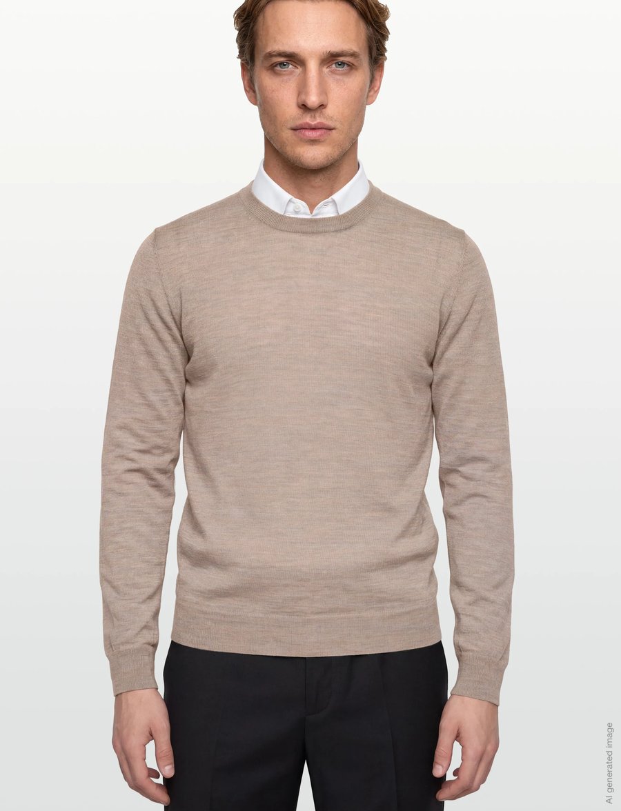 Oscar Jacobson - Miguel Roundneck - rundhals - baked beige - 3