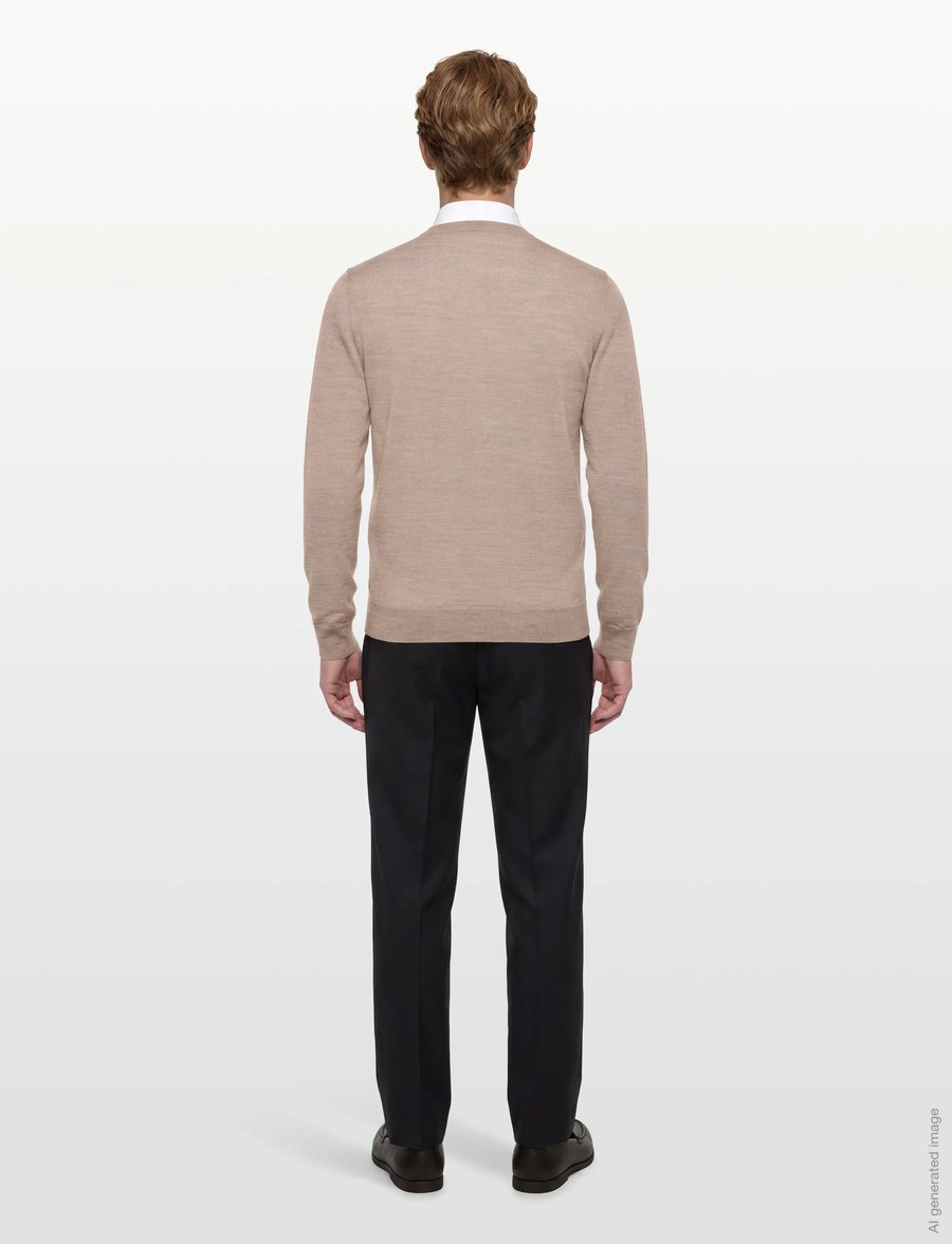 Oscar Jacobson - Miguel Roundneck - rundhals - baked beige - 4