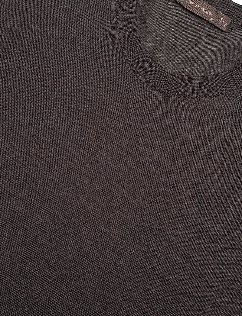 Oscar Jacobson - Miguel Roundneck - rund hals - brown flannel - 2