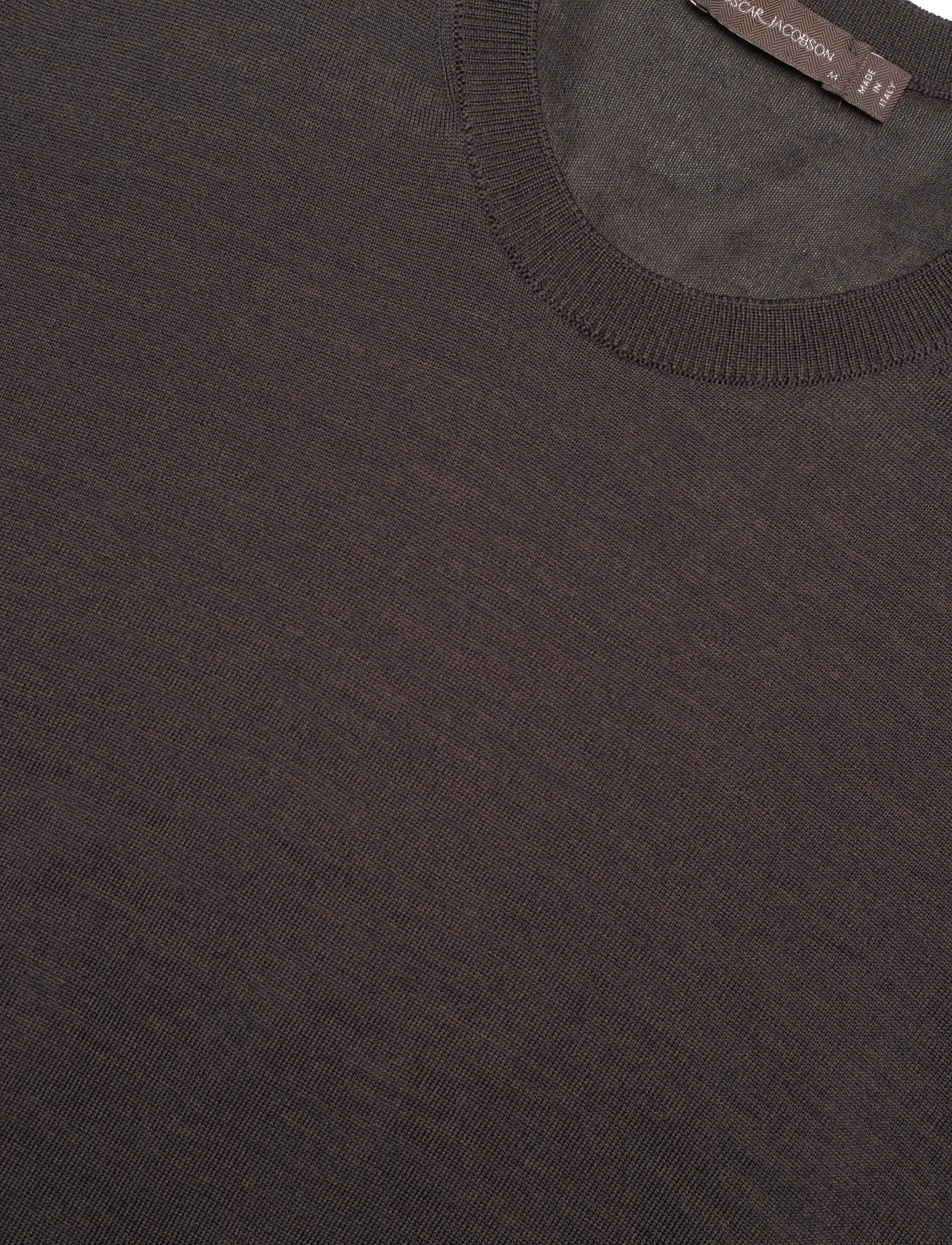 Oscar Jacobson - Miguel Roundneck - Ümmarguse kaelusega kudumid - brown flannel - 2