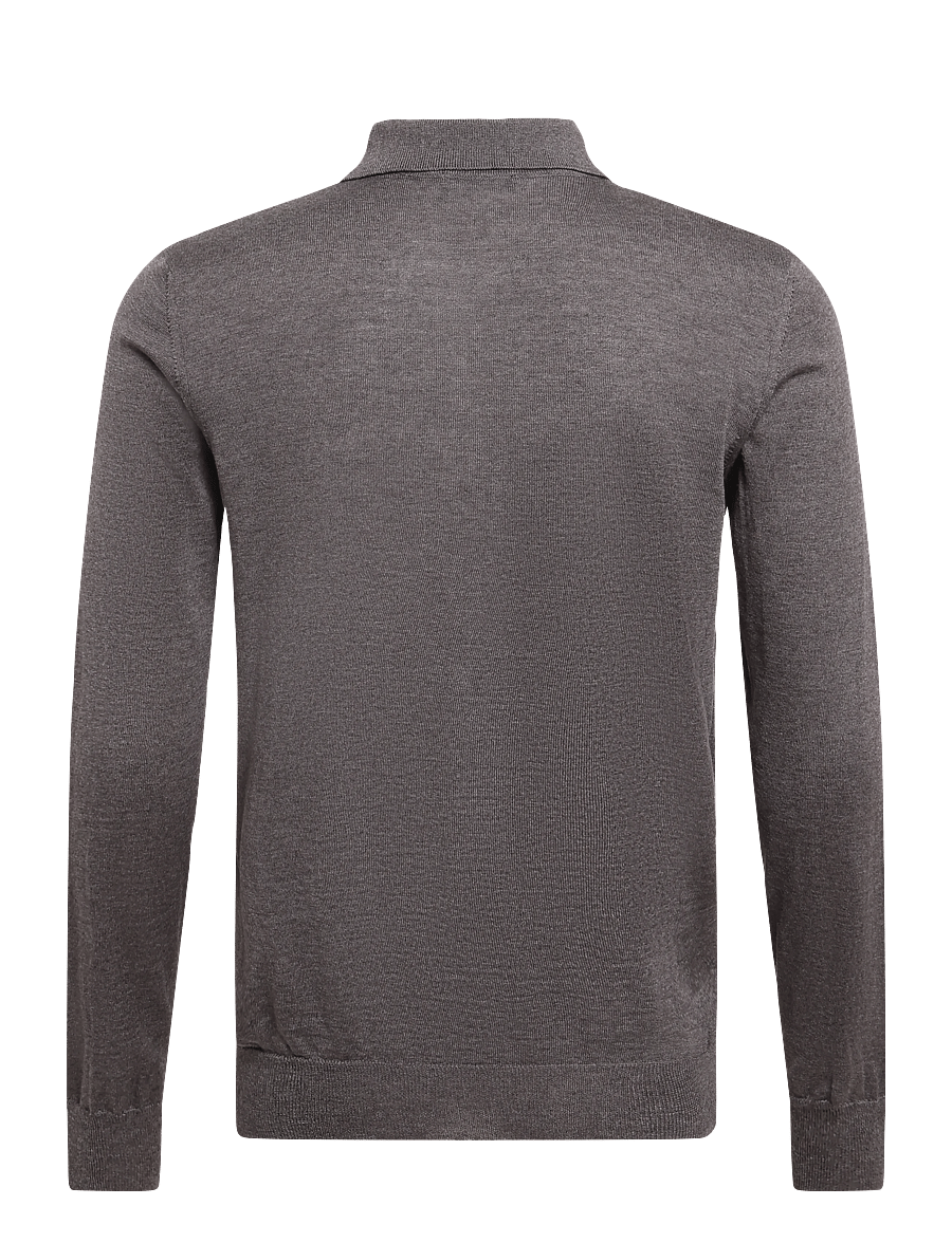 Oscar Jacobson - Melvin Poloshirt - långärmade stickade pikétröjor - taupe brown - 1