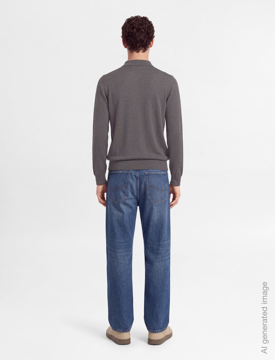 Oscar Jacobson - Melvin Poloshirt - langärmelige strick-polohemden - taupe brown - 4