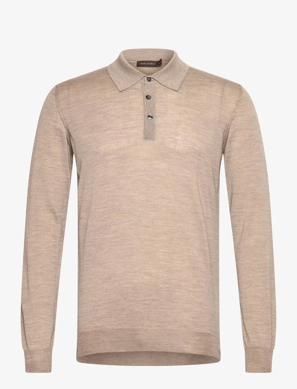 Oscar Jacobson - Melvin Poloshirt - stickade pikéer - baked beige - 0