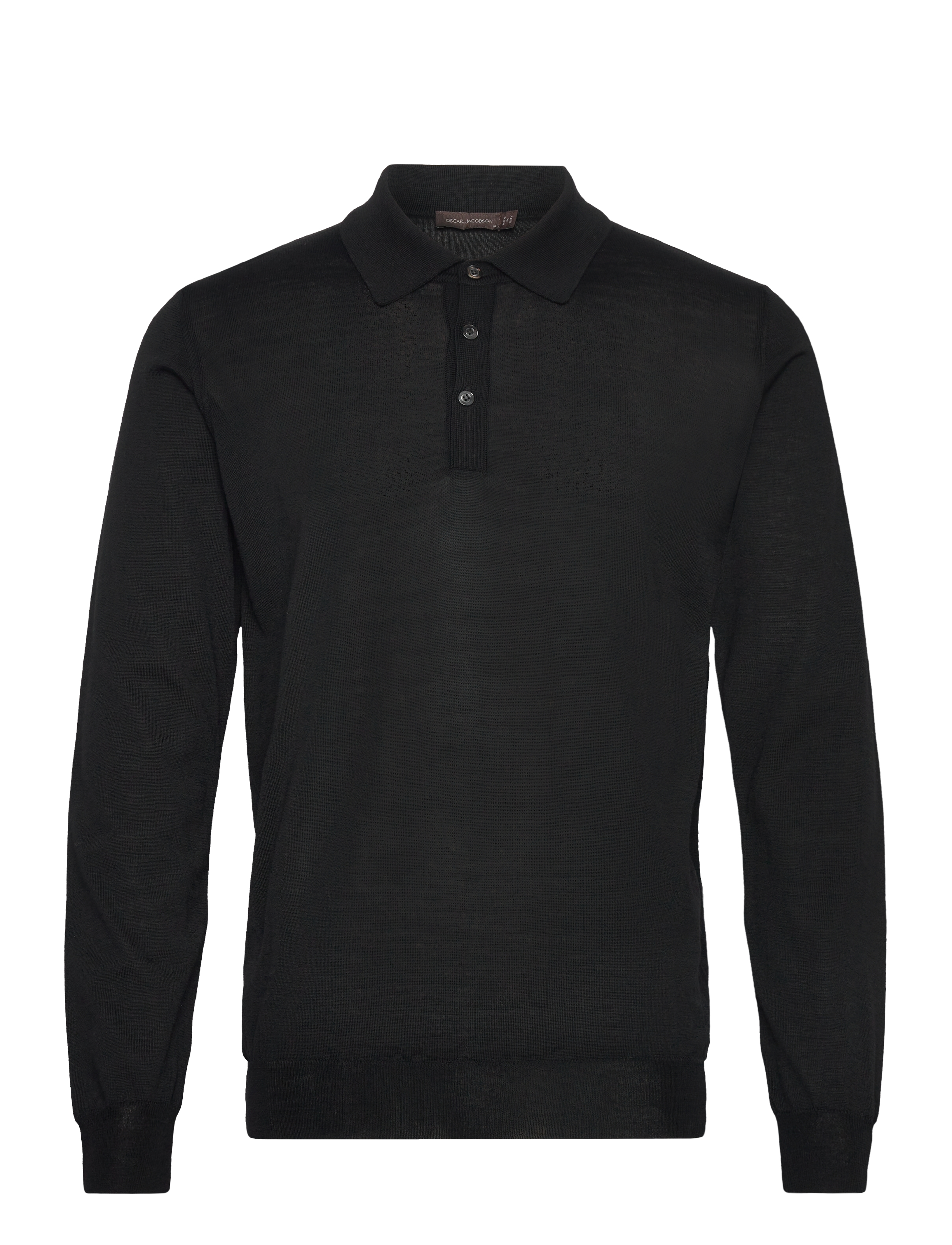 Oscar Jacobson - Melvin Poloshirt - pikkade varrukatega kootud polosärgid - black tile - 0