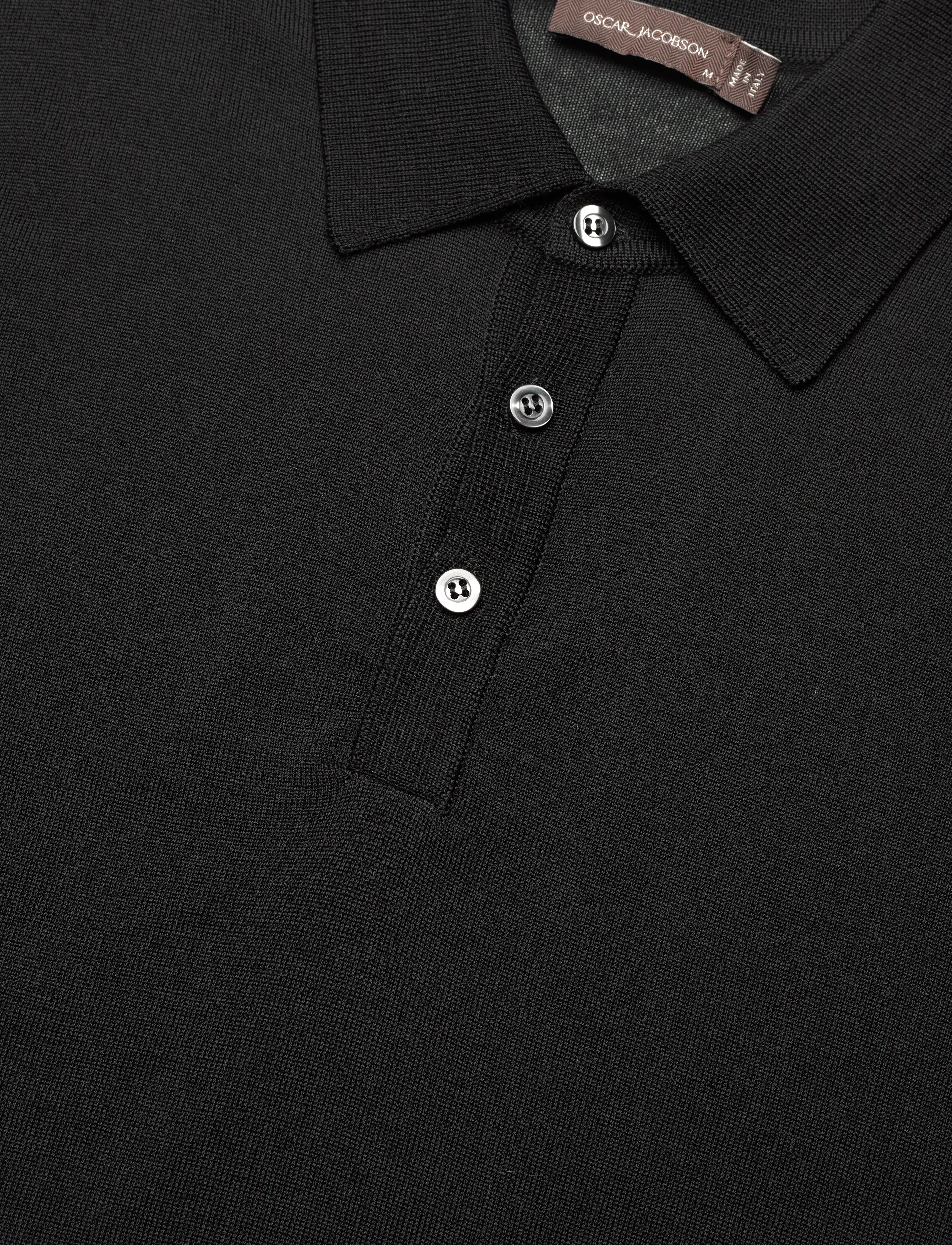 Oscar Jacobson - Melvin Poloshirt - pikkade varrukatega kootud polosärgid - black tile - 2