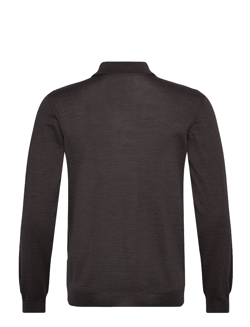 Oscar Jacobson - Melvin Poloshirt - langärmelige gestrickte polohemden - brown flannel - 1