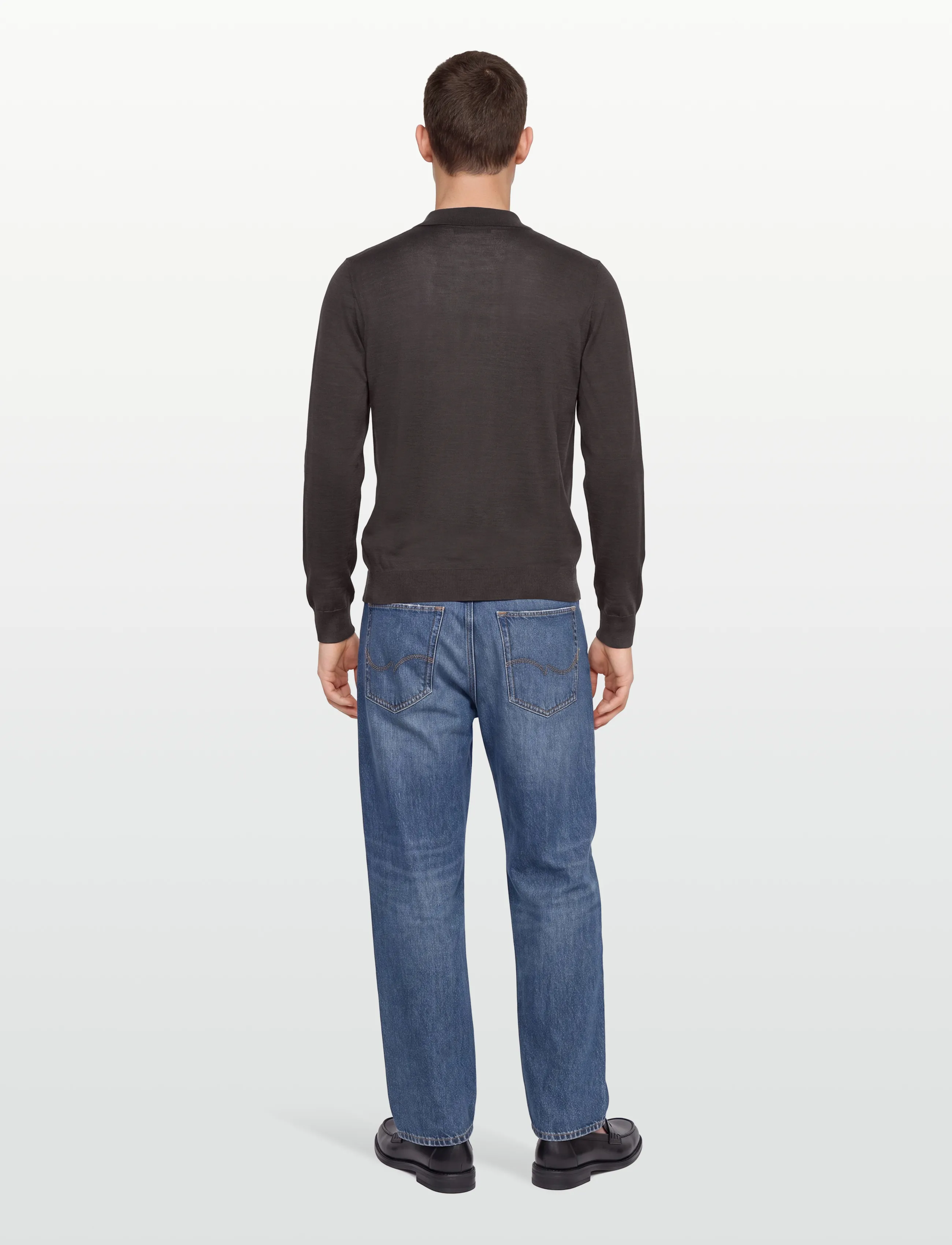 Oscar Jacobson - Melvin Poloshirt - pikkade varrukatega kootud polod - brown flannel - 4