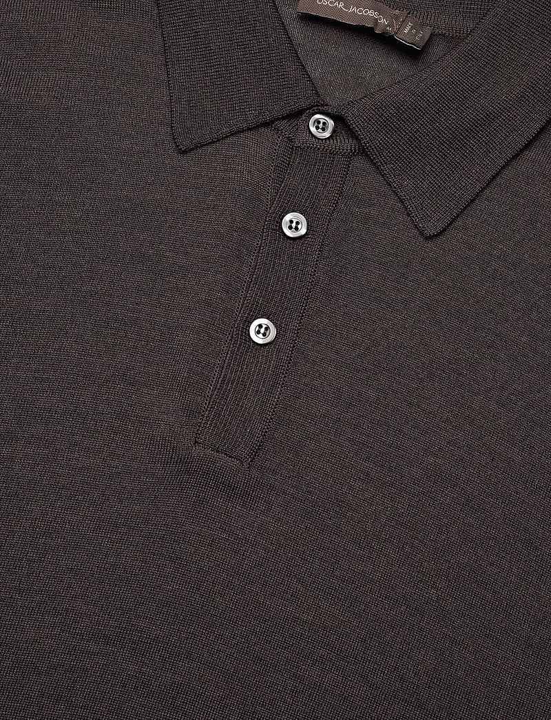 Oscar Jacobson - Melvin Poloshirt - langärmelige gestrickte polohemden - brown flannel - 2