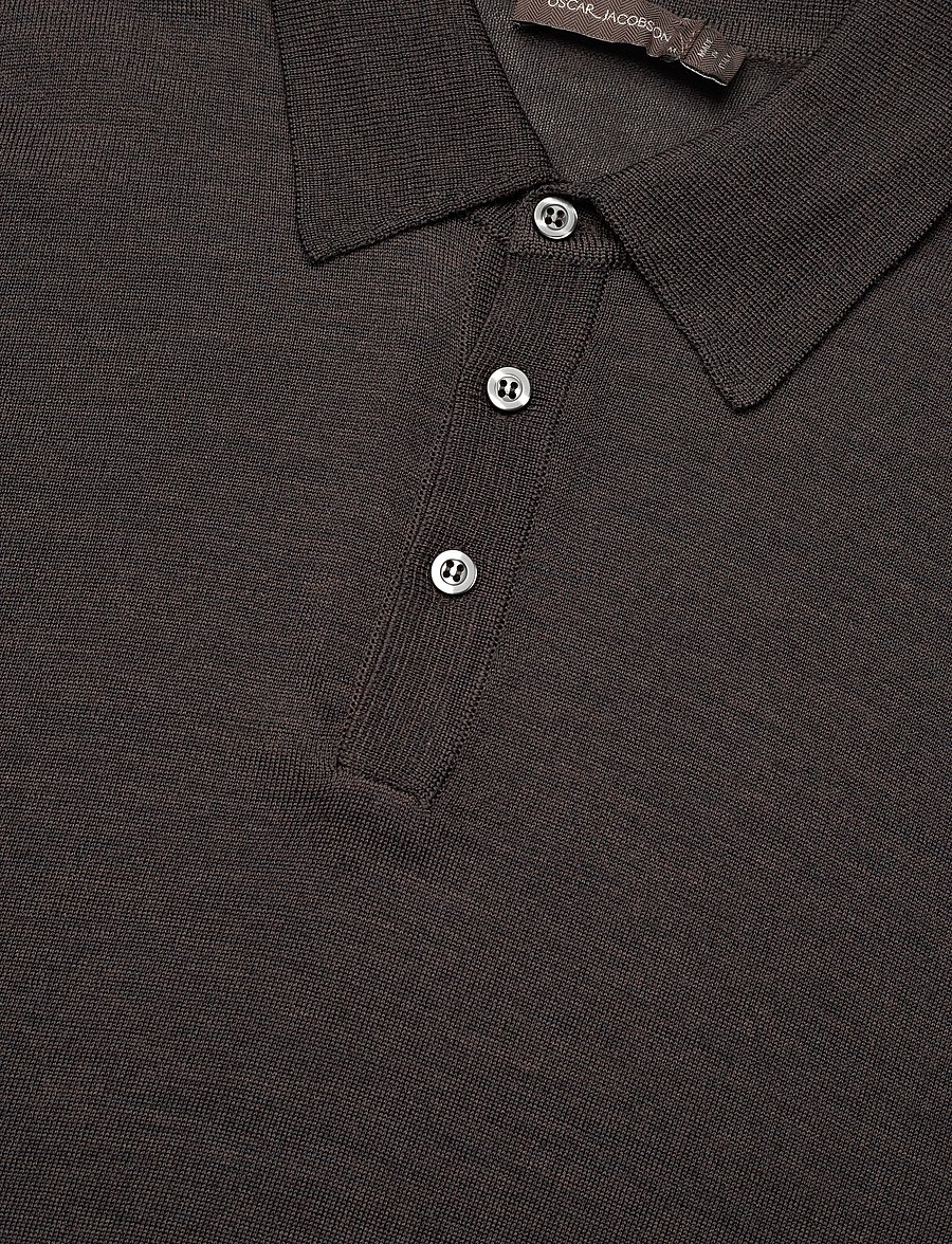 Oscar Jacobson - Melvin Poloshirt - pikkade varrukatega kootud polosärgid - brown flannel - 2
