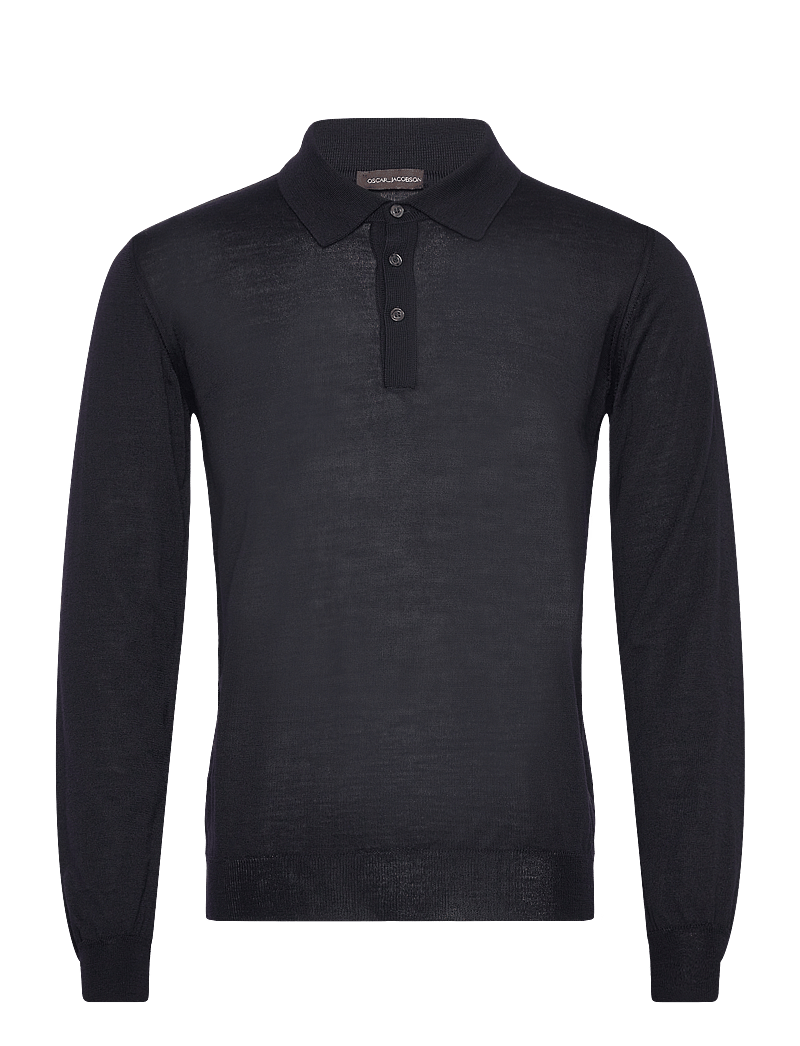Oscar Jacobson - Melvin Poloshirt - stickade pikéer - night blue - 0
