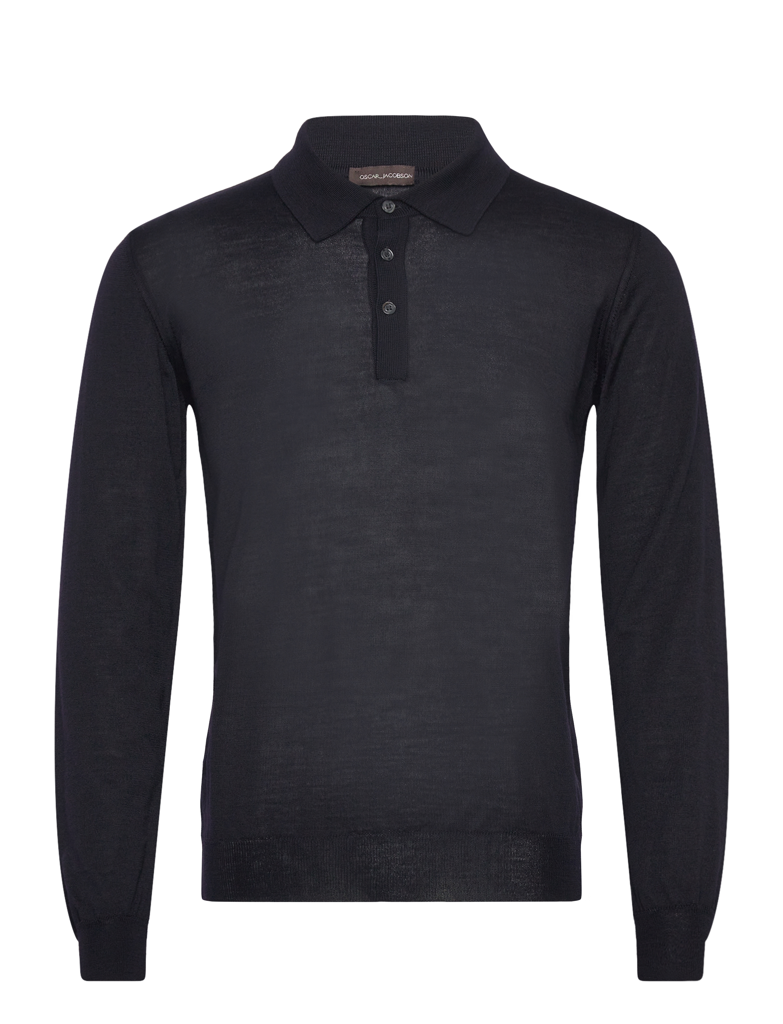 Oscar Jacobson - Melvin Poloshirt - langärmelige gestrickte polohemden - night blue - 0