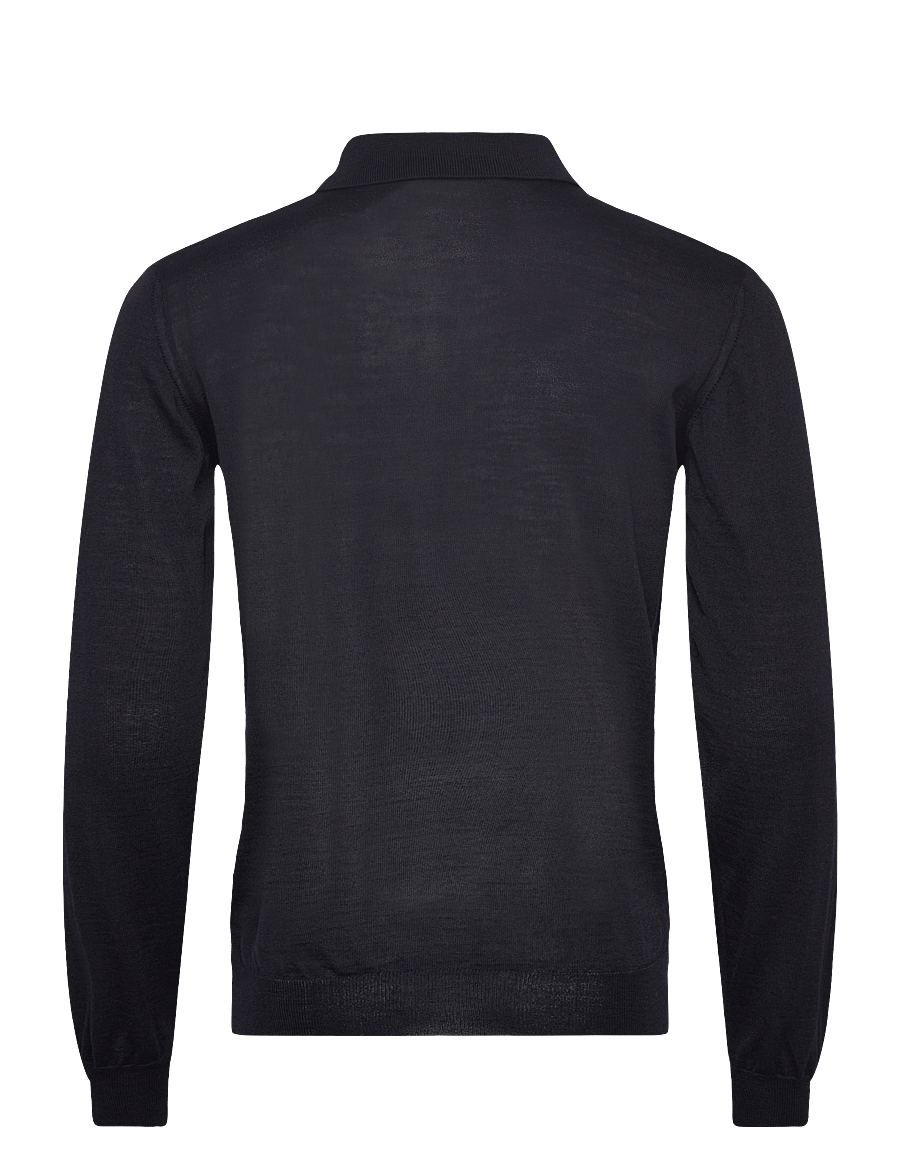Oscar Jacobson - Melvin Poloshirt - langärmelige gestrickte polohemden - night blue - 1