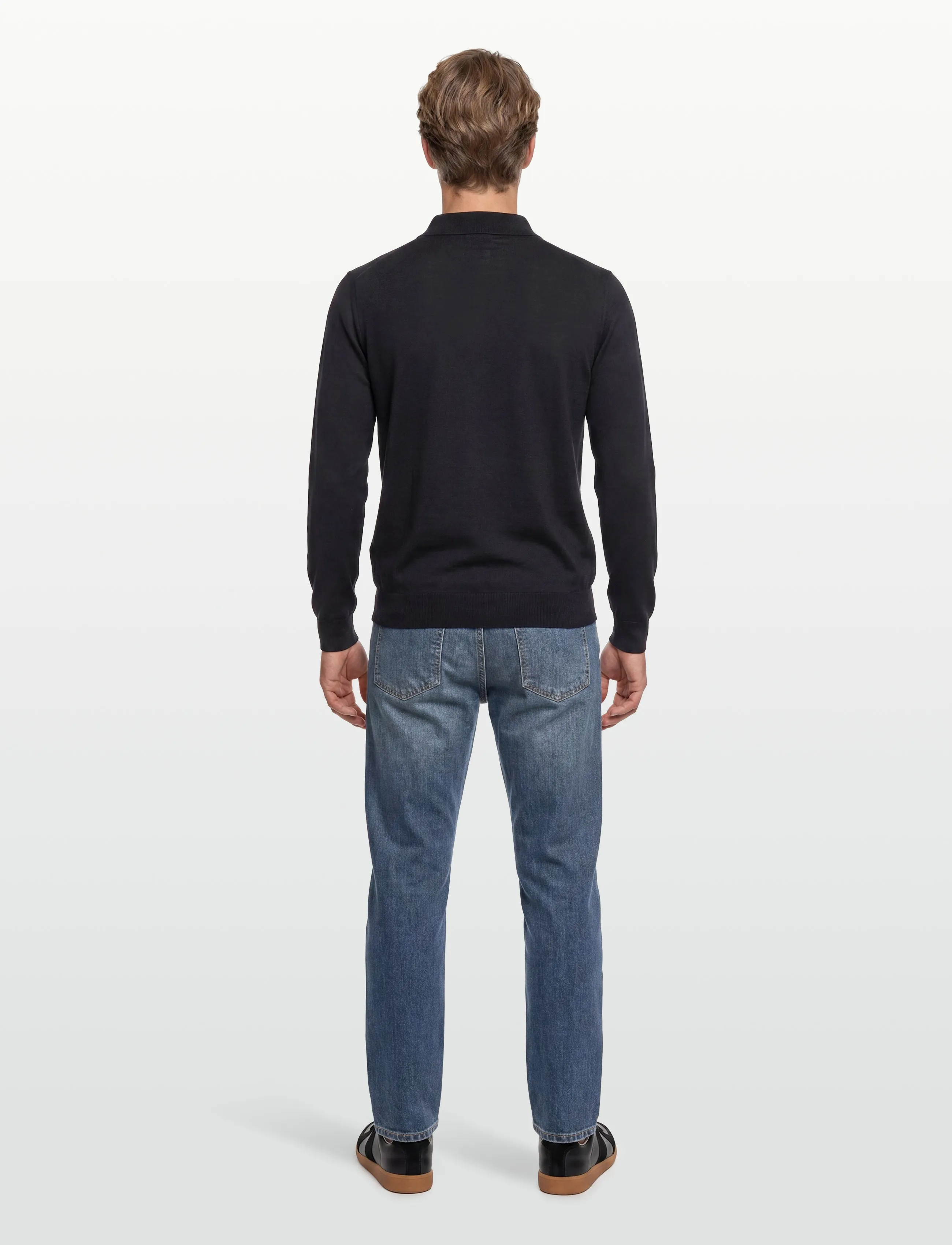Oscar Jacobson - Melvin Poloshirt - poloer i strik med lange ærmer - night blue - 4