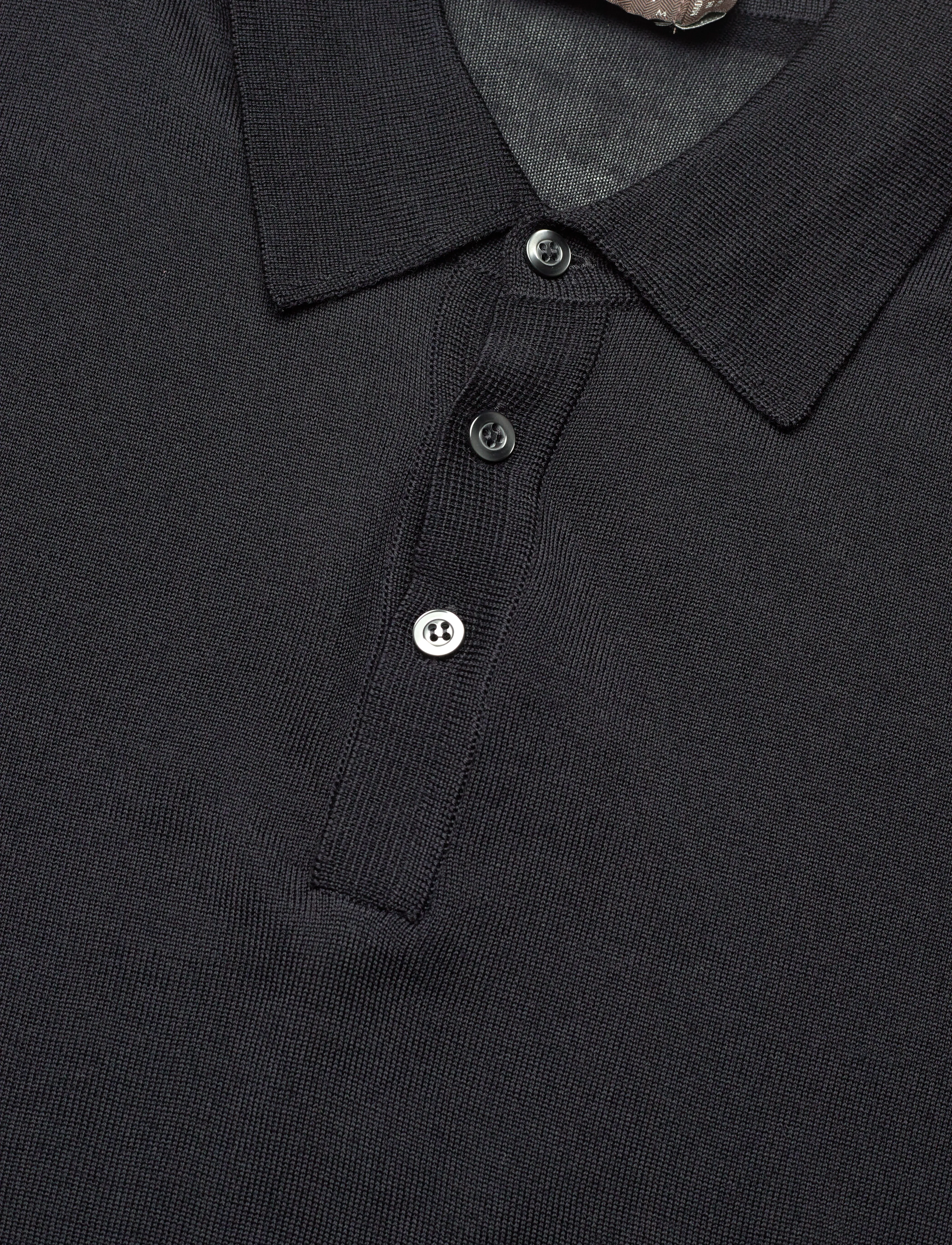 Oscar Jacobson - Melvin Poloshirt - langärmelige gestrickte polohemden - night blue - 2