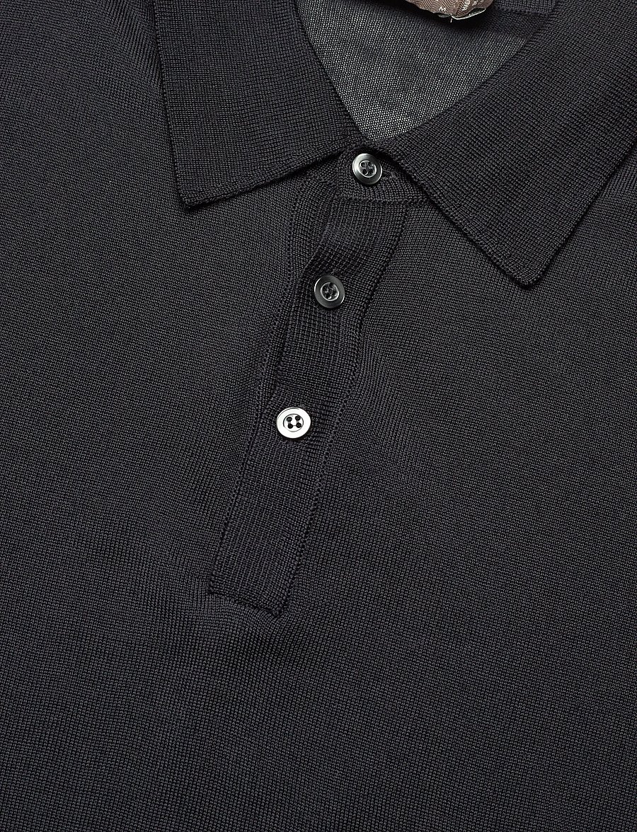 Oscar Jacobson - Melvin Poloshirt - langärmelige gestrickte polohemden - night blue - 2