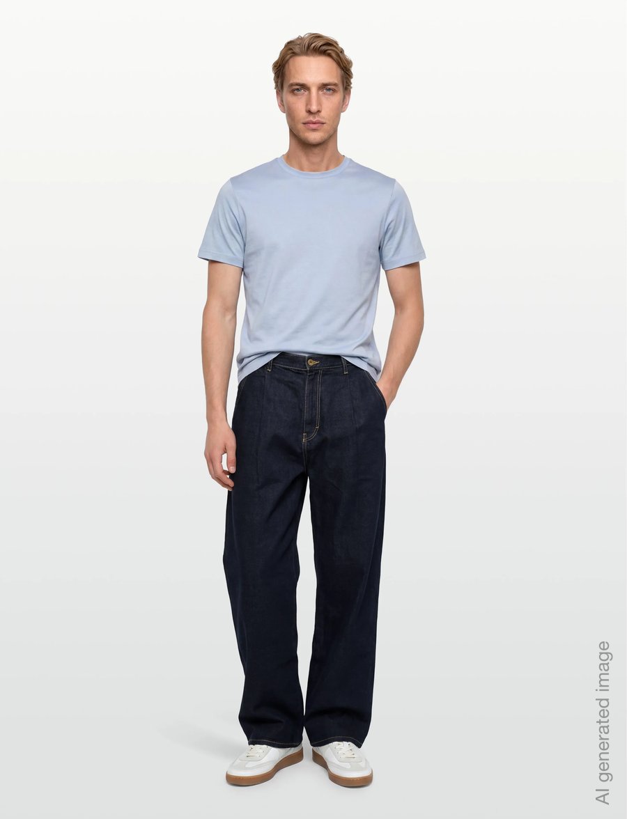 Oscar Jacobson - Kim T-shirt S-S - kurzärmelig - chambray blue - 0