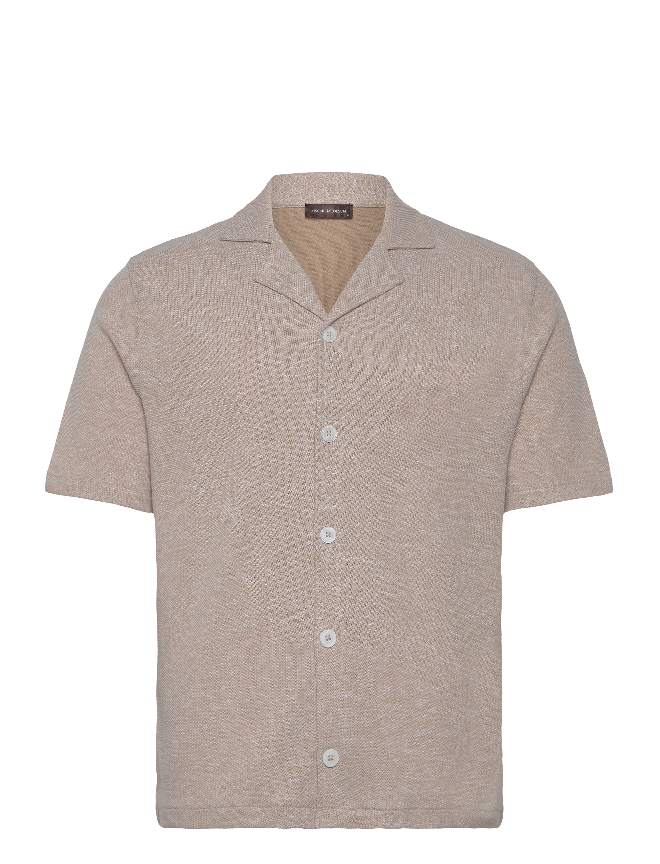 Oscar Jacobson Konrad Reg Shirt S-S - Oscar Jacobson - ALMOND BEIGE / beige