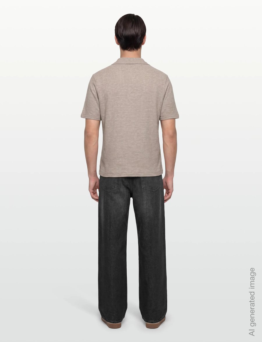Oscar Jacobson - Konrad Reg Shirt S-S - basic krekli - almond beige - 4