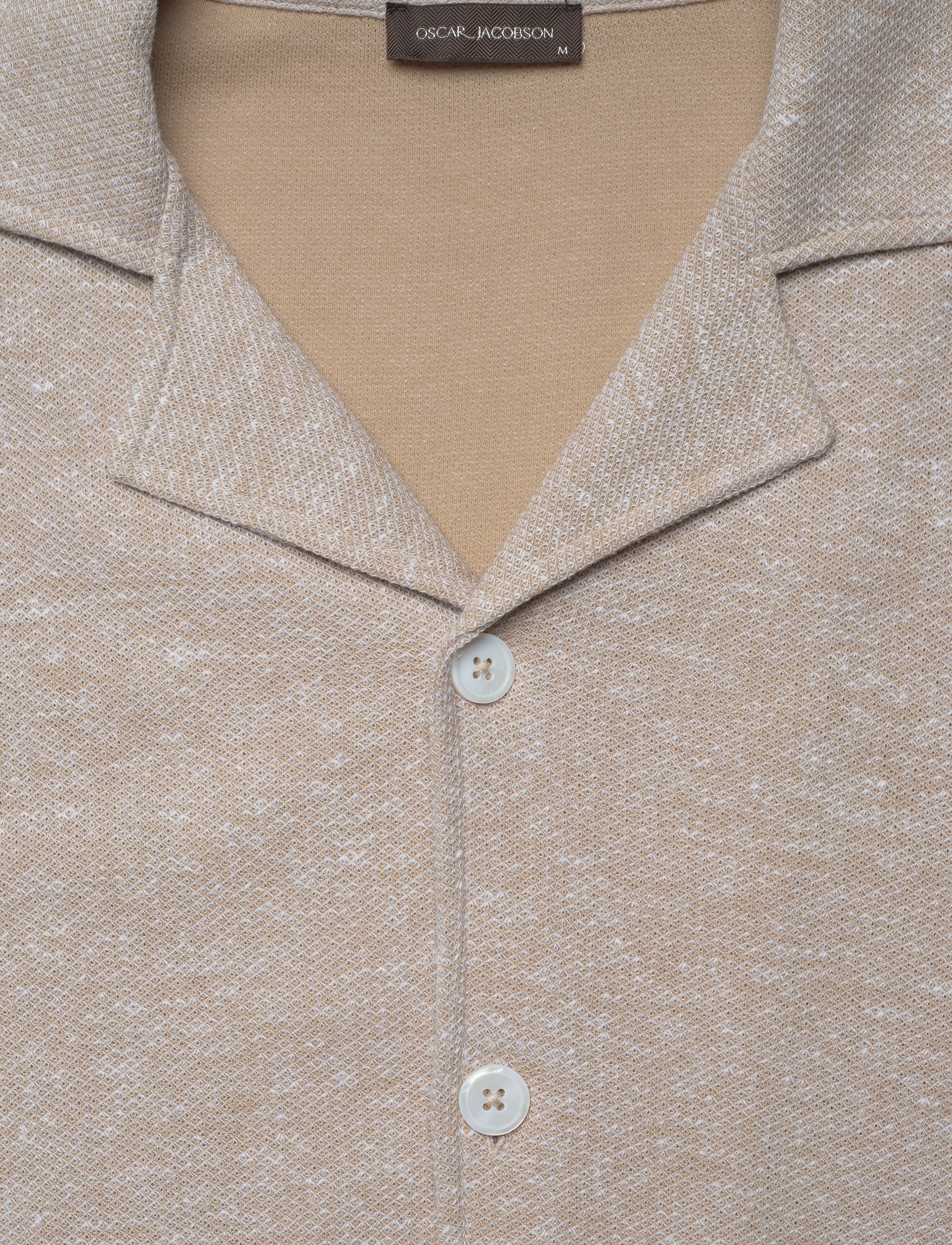 Oscar Jacobson - Konrad Reg Shirt S-S - basic krekli - almond beige - 2