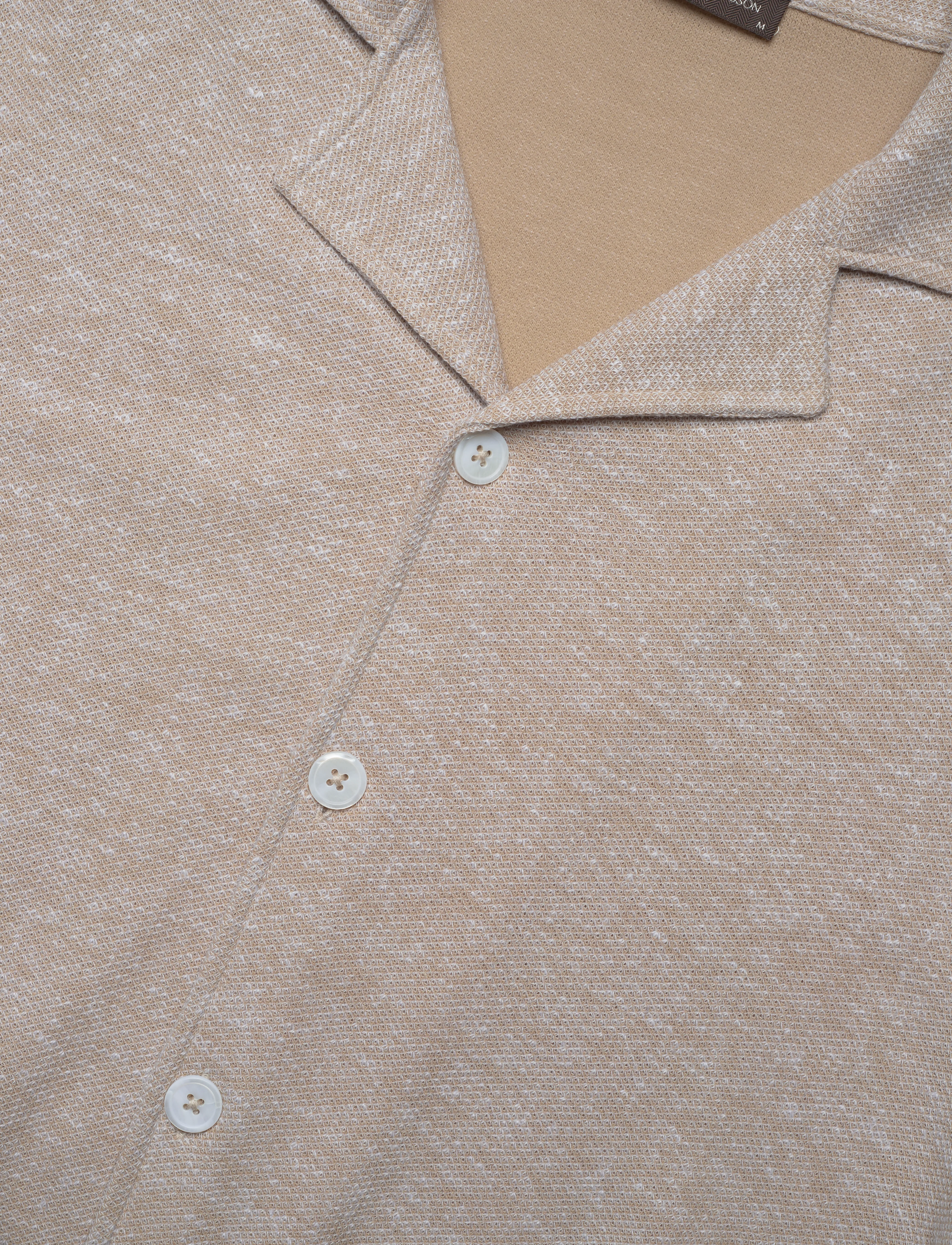 Oscar Jacobson - Konrad Reg Shirt S-S - basic krekli - almond beige - 3