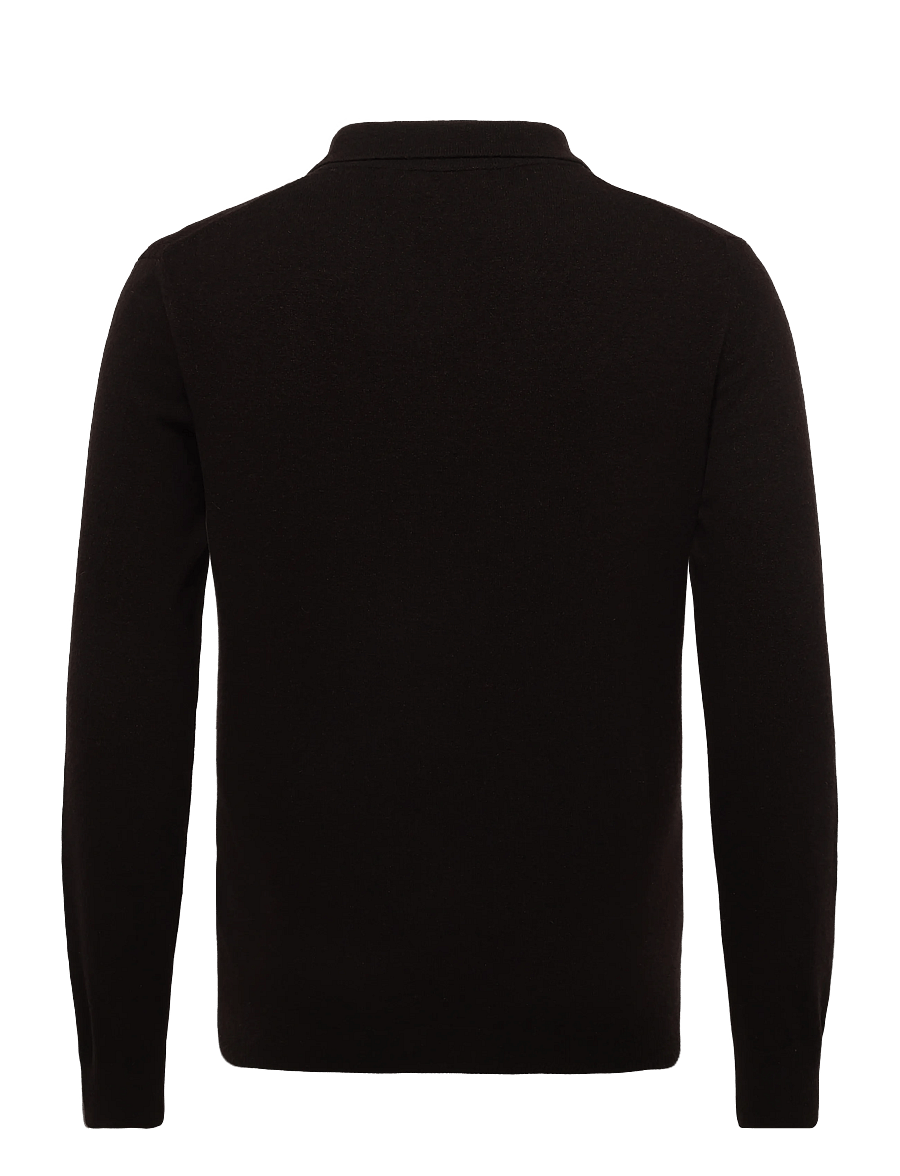 Oscar Jacobson - Pepe Poloshirt - long-sleeved knitted polos - brown flannel - 1