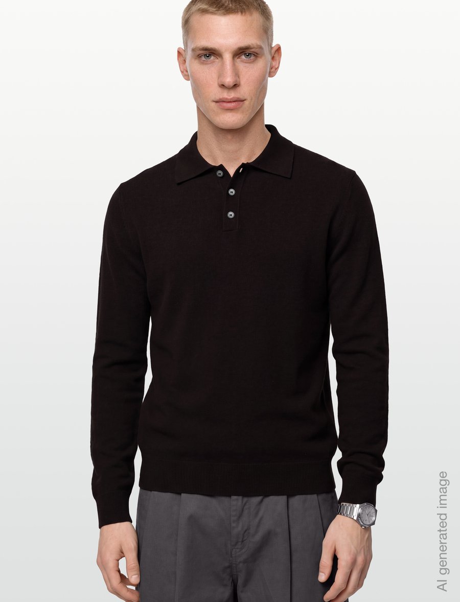 Oscar Jacobson - Pepe Poloshirt - langärmelige strick-polohemden - brown flannel - 3