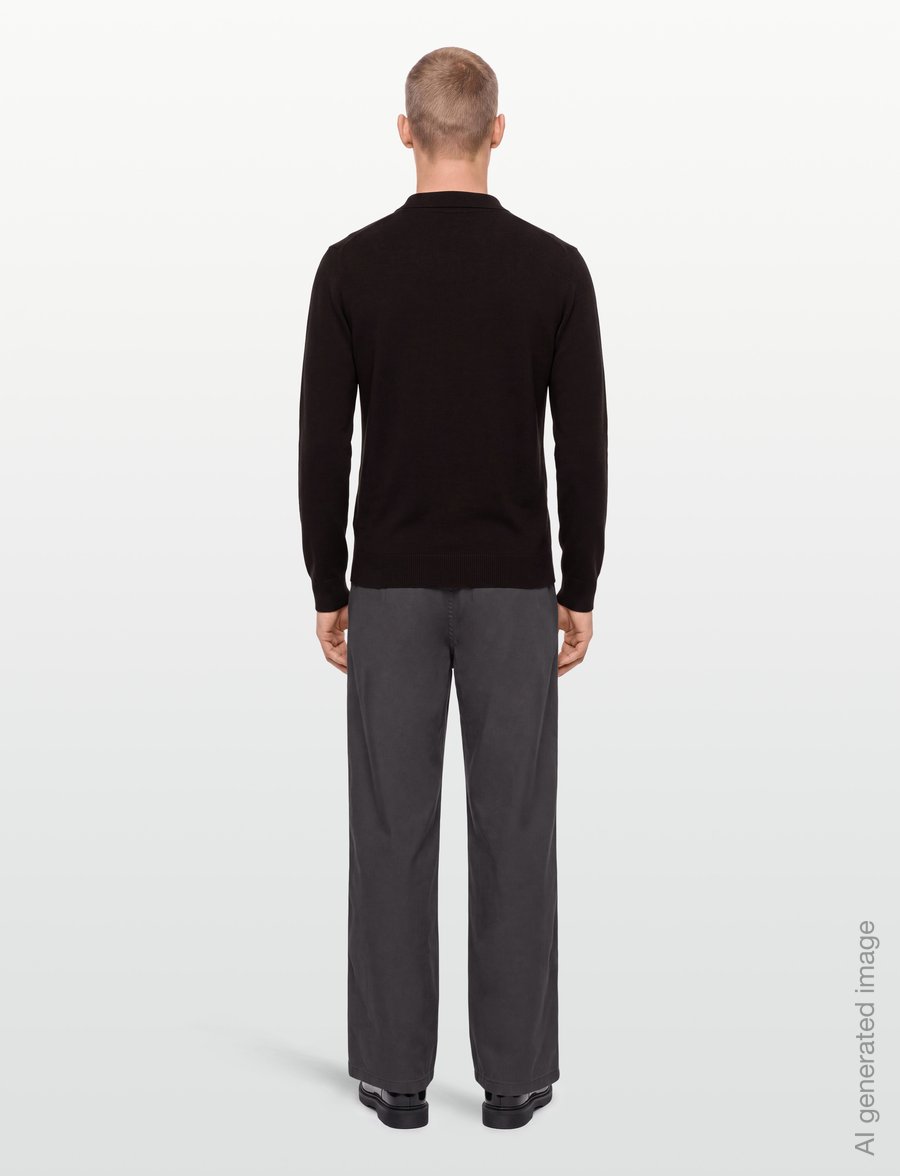 Oscar Jacobson - Pepe Poloshirt - long-sleeved knitted polos - brown flannel - 4