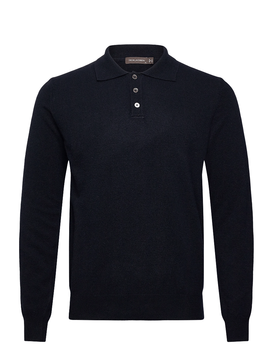 Oscar Jacobson - Pepe Poloshirt - poloer i strik med lange ærmer - navy - 0