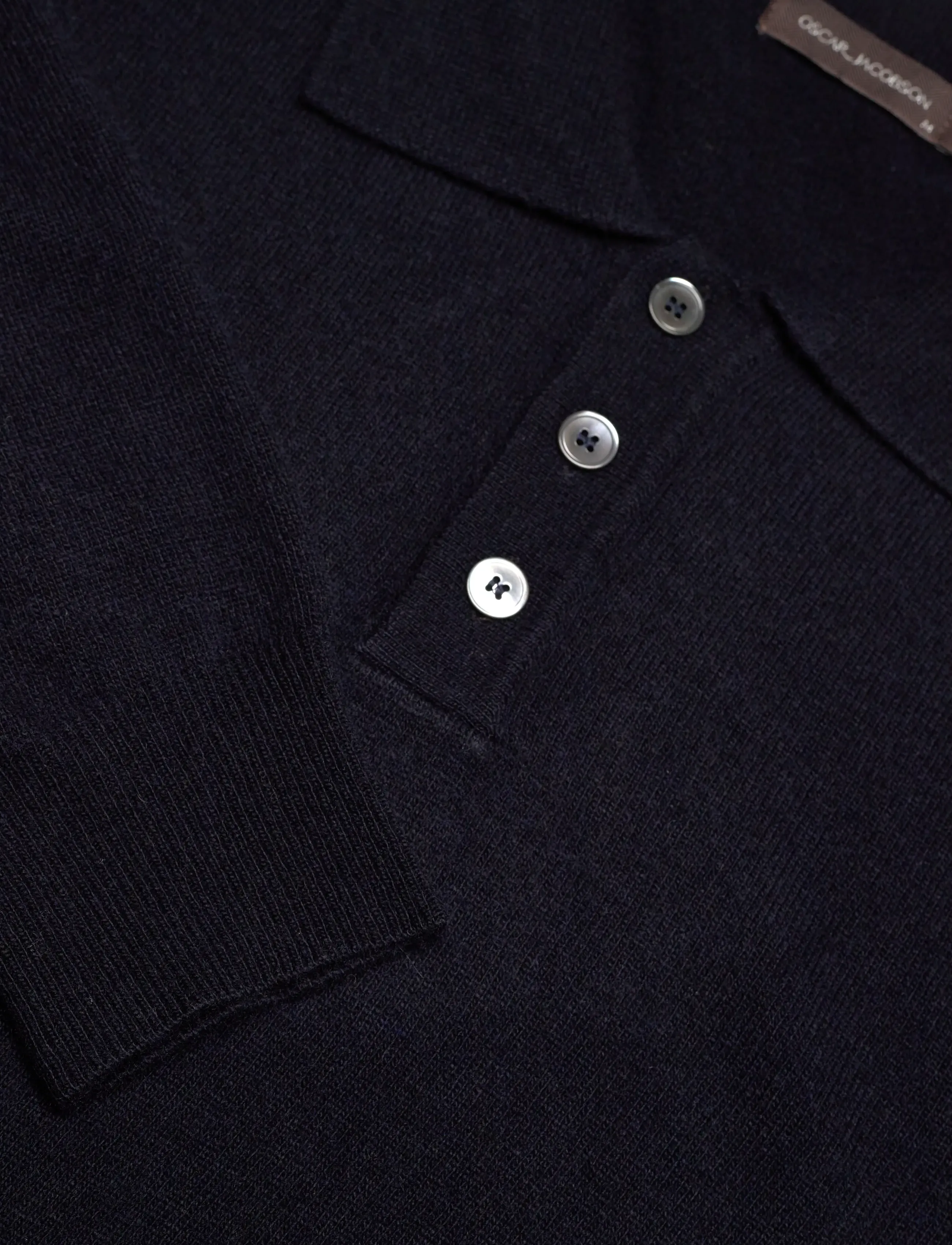 Oscar Jacobson - Pepe Poloshirt - langärmelige gestrickte polohemden - navy - 2