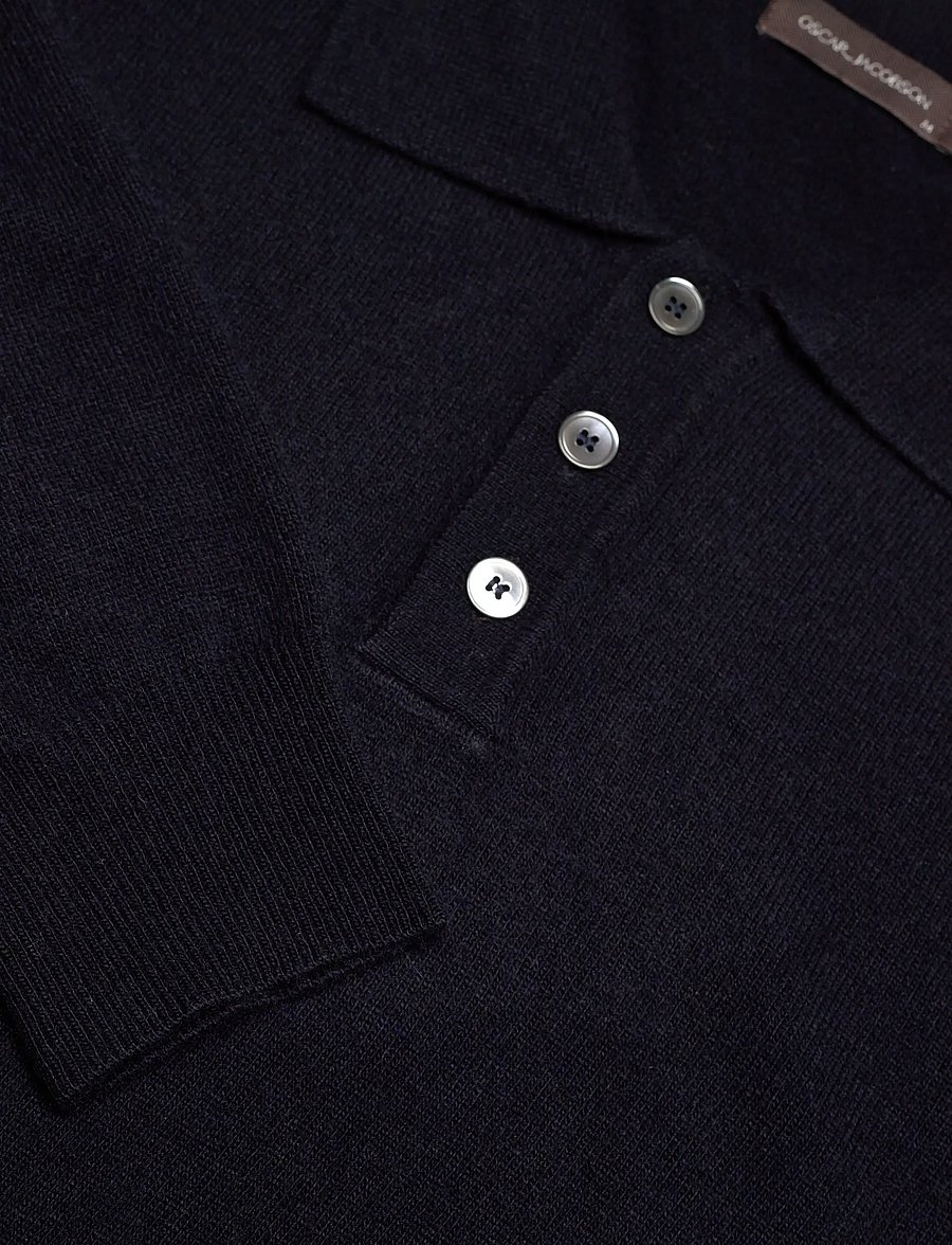 Oscar Jacobson - Pepe Poloshirt - poloer i strik med lange ærmer - navy - 2