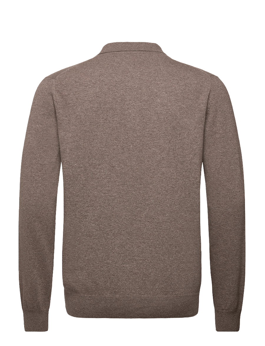 Oscar Jacobson - Pepe Poloshirt - adīti polo krekli ar garām piedurknēm - walnut beige - 1