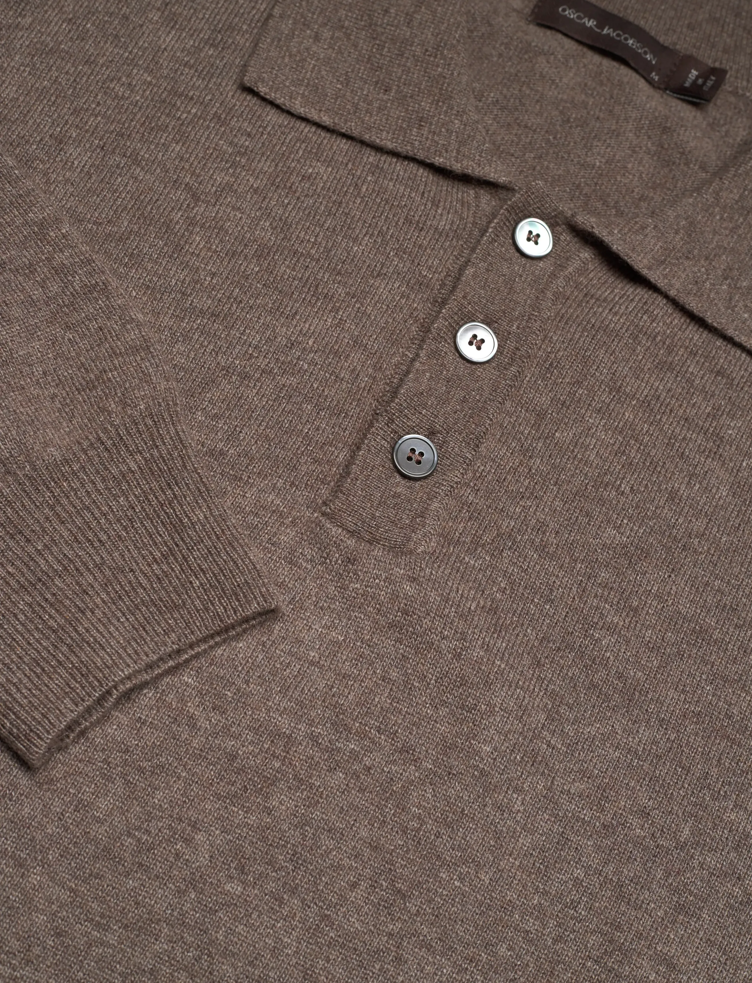 Oscar Jacobson - Pepe Poloshirt - long-sleeved knitted polos - walnut beige - 2